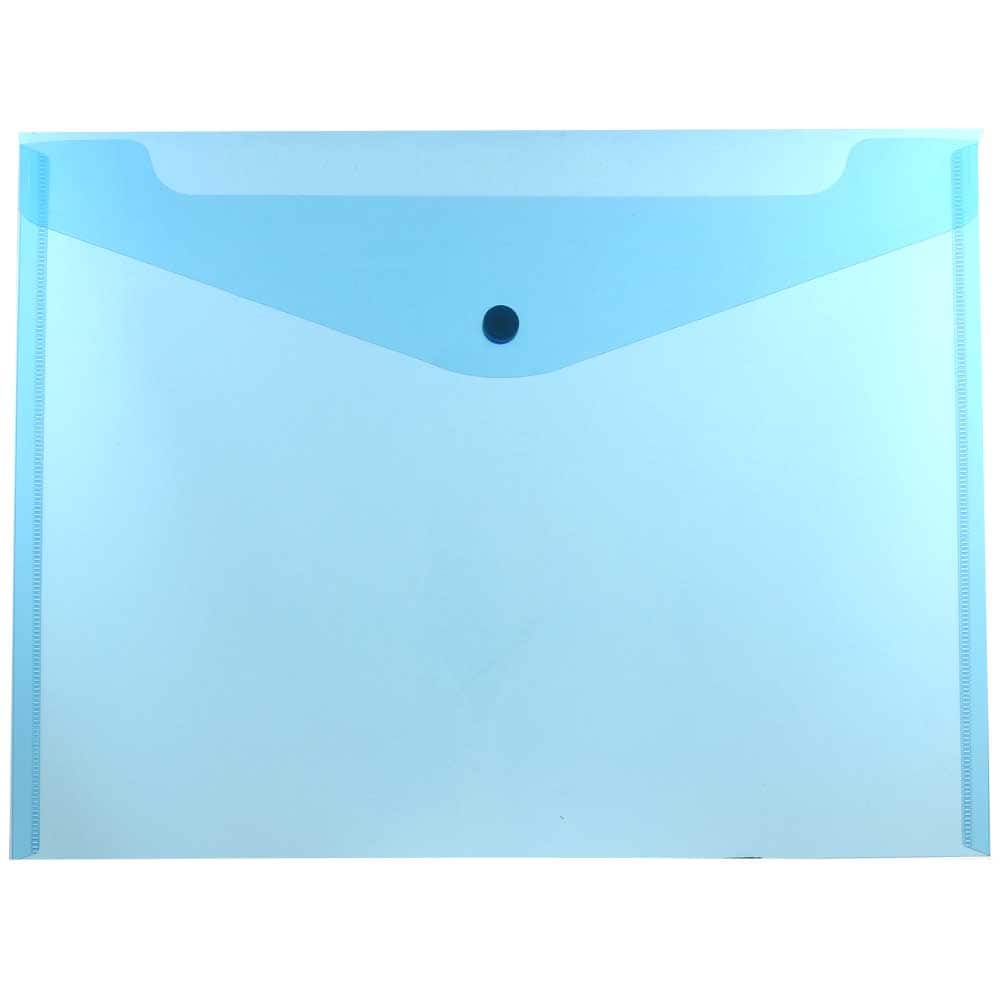 JAM Paper 9.75 x 13 Clear Plastic Snap Booklet Envelopes, 12ct