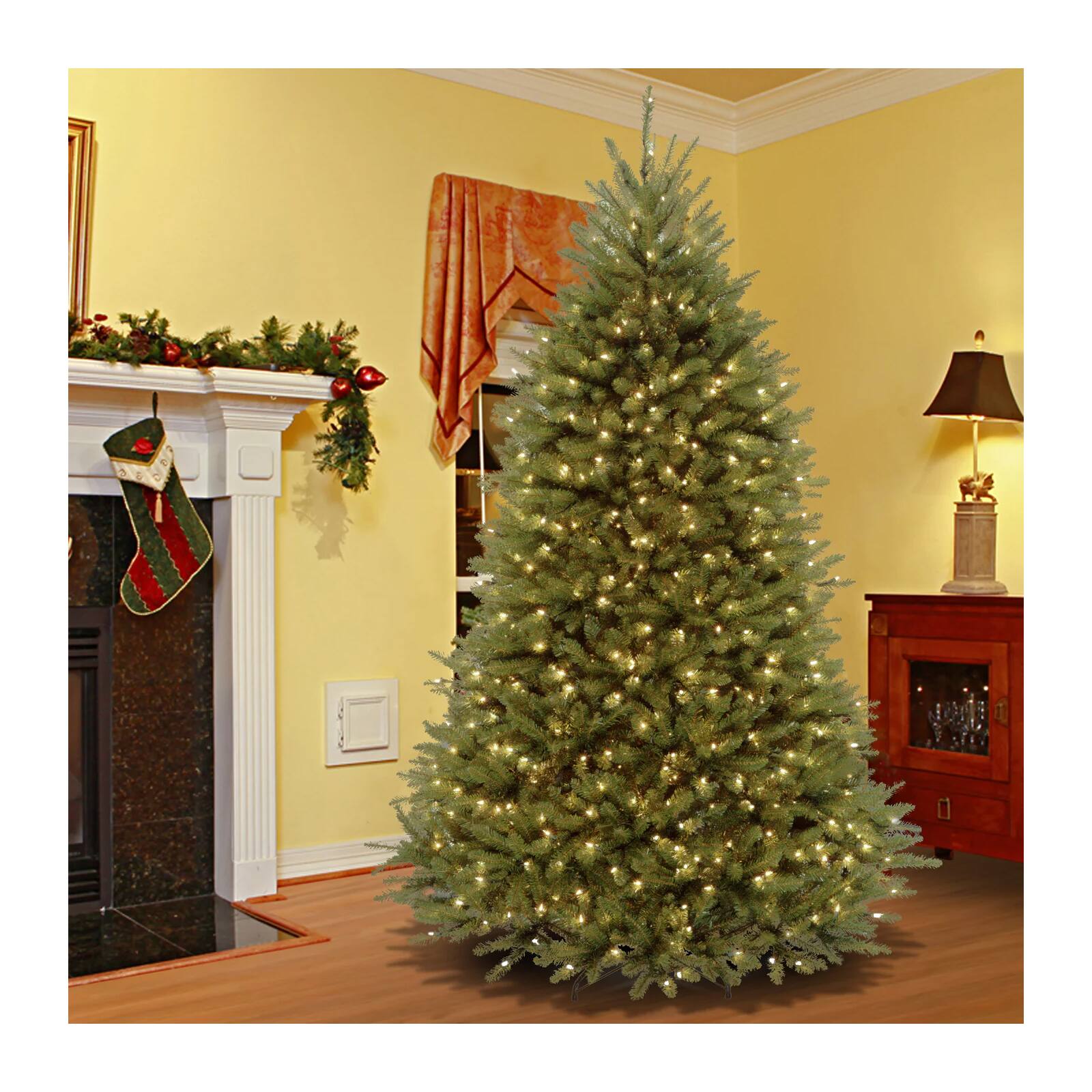 9 ft. Pre-Lit Dunhill&#xAE; Fir Medium Profile Artificial Christmas Tree, Clear Lights
