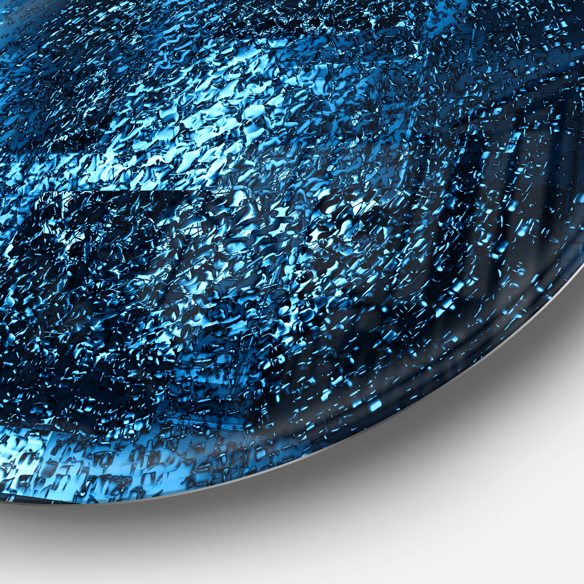 Designart - Fractal 3D Blue Paint Splash&#x27; Abstract Circle Metal Wall Art