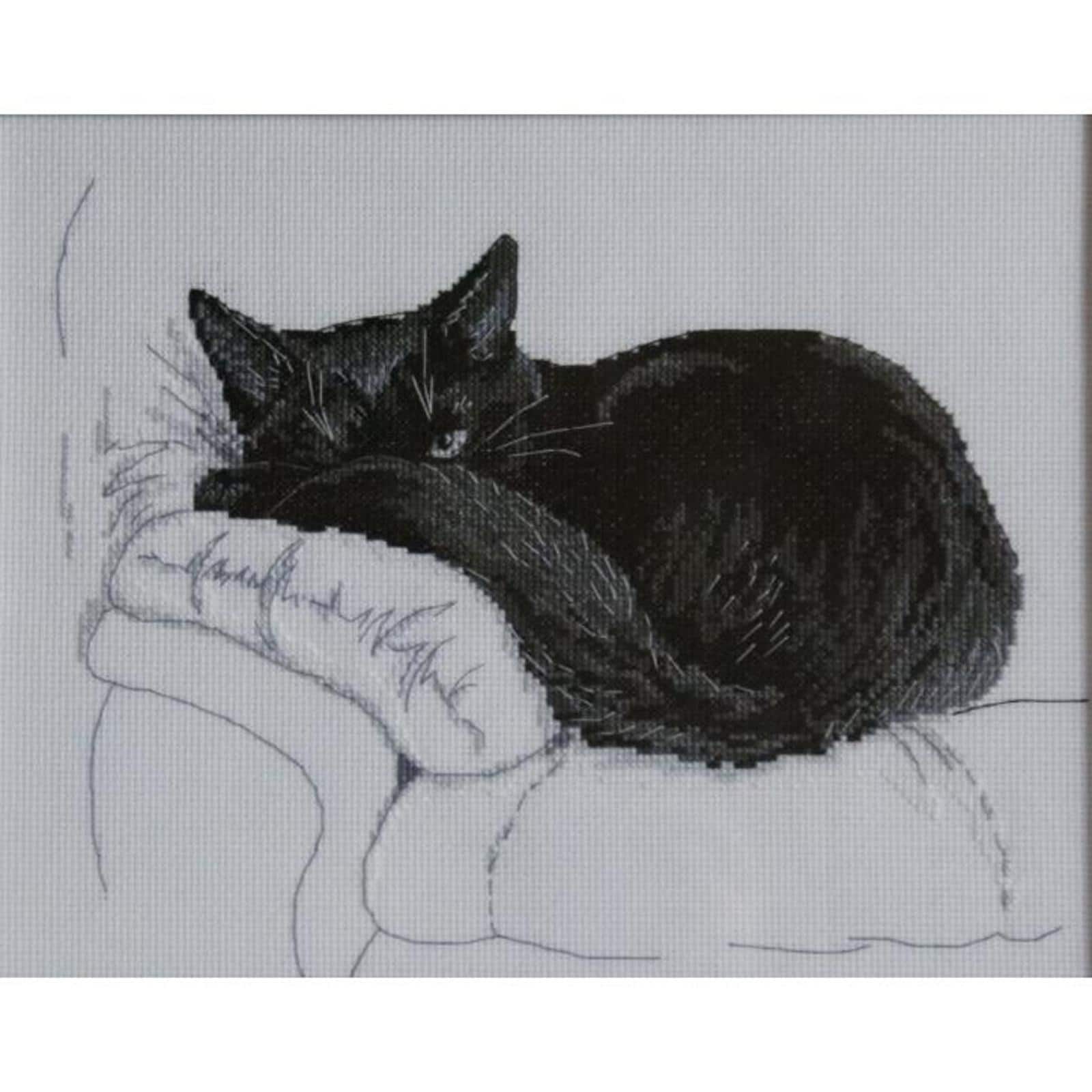 Among Black Cats - Cat In A Bag - Cross Stitch Kit By RTO (variant M667