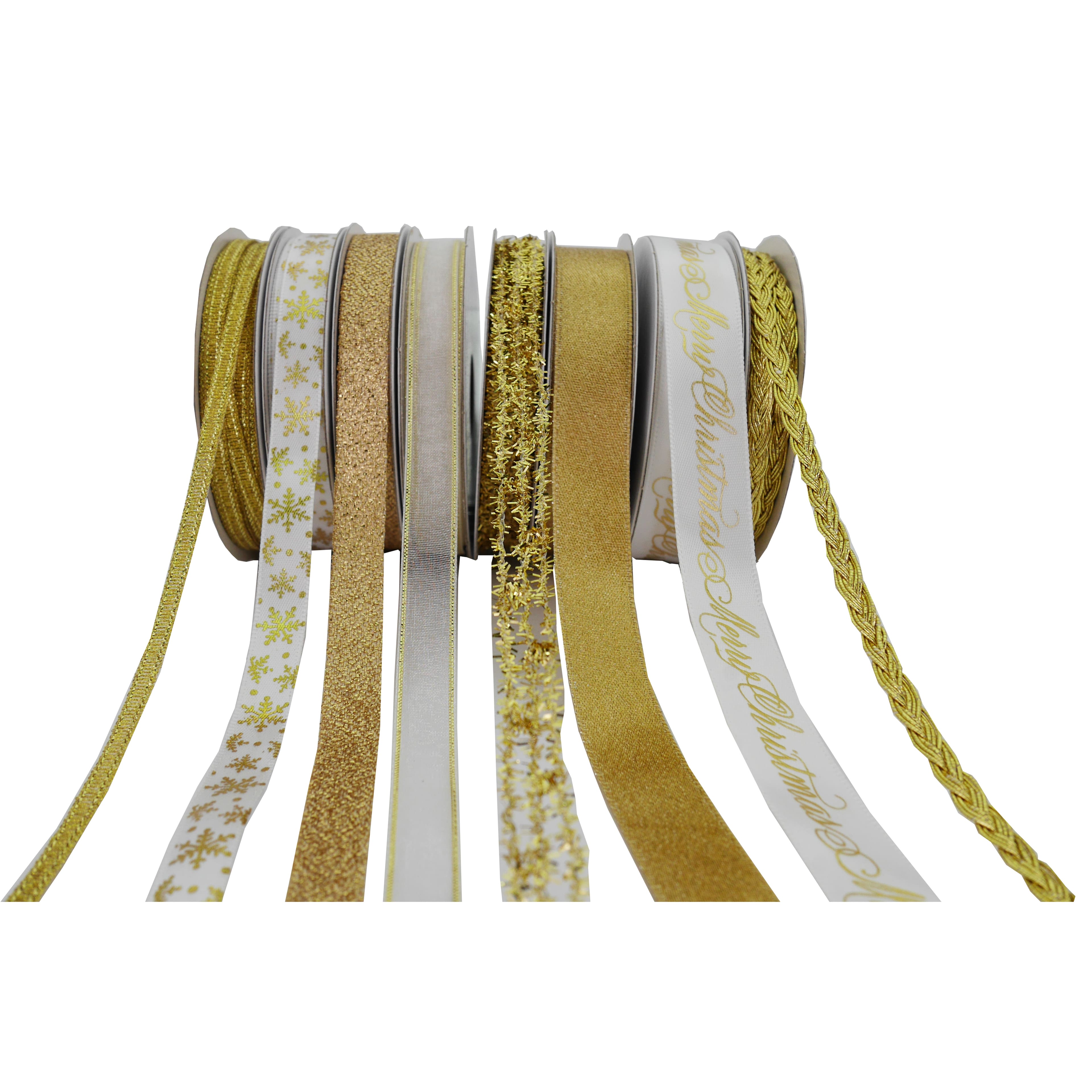 8ft. Gold Value Pack Ribbon by Celebrate It&#xAE; Christmas