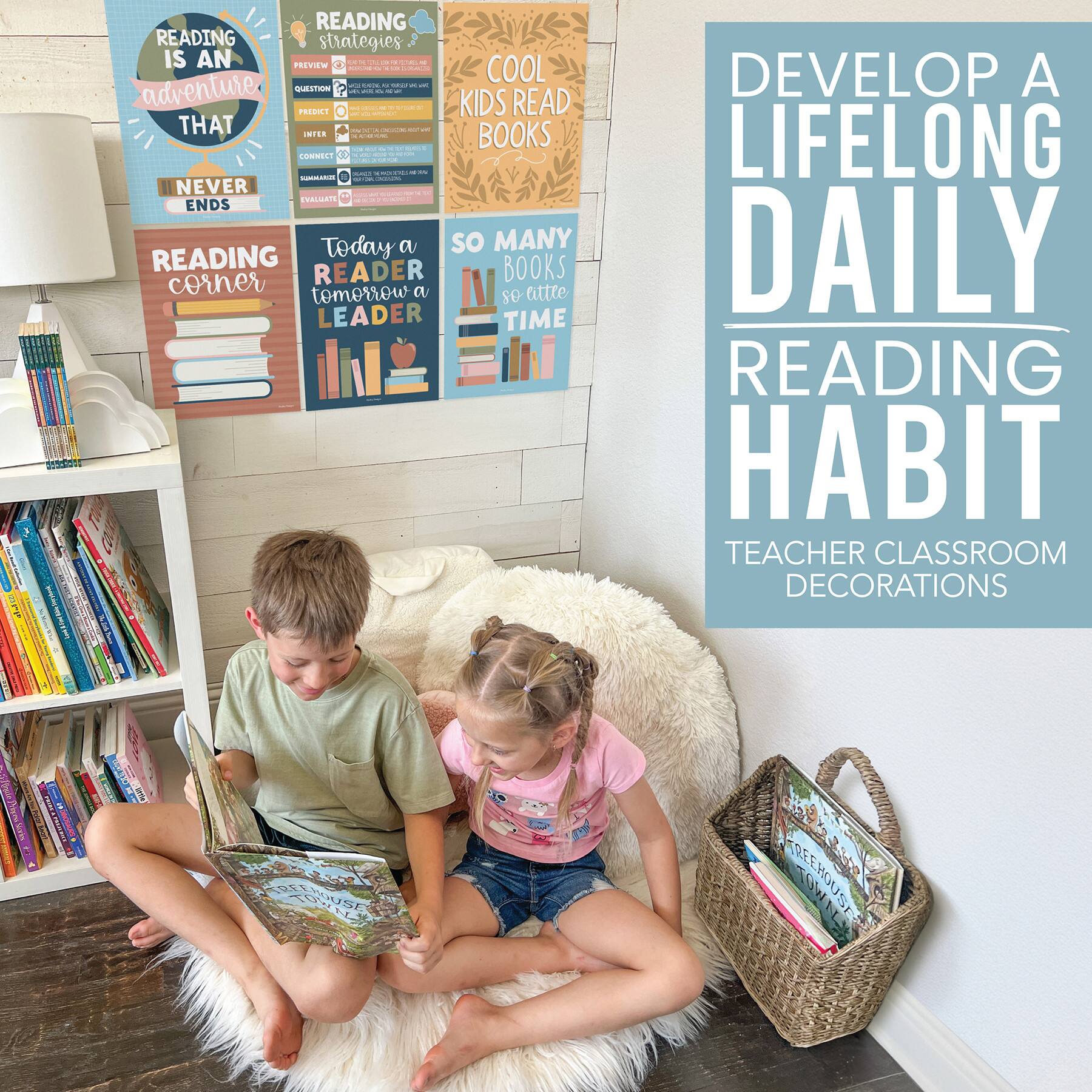 Hadley Designs 11" x 14" Colorful Pastel Reading Posters Set