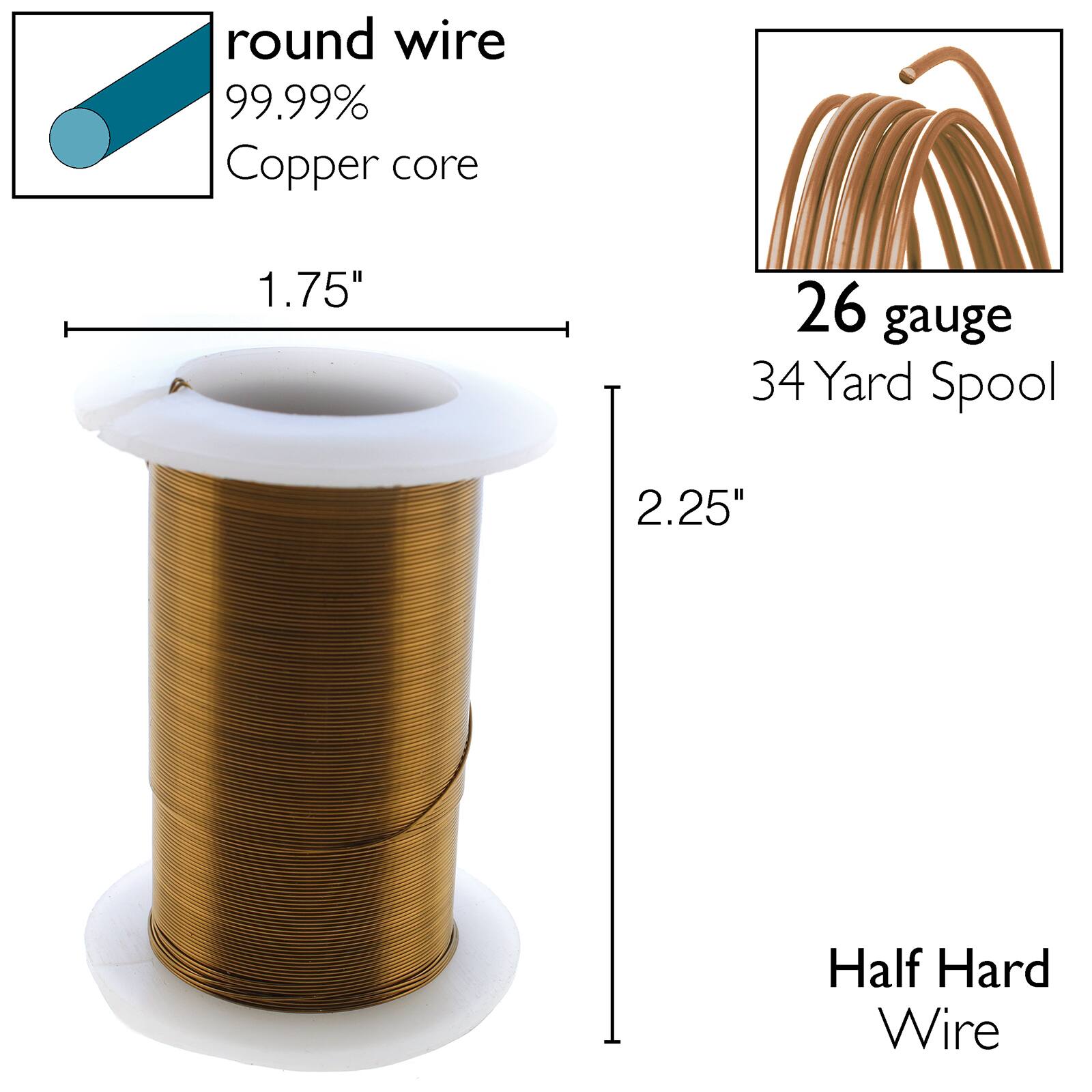 The Beadsmith&#xAE; Wire&#x2122; Elements 26 Gauge Tarnish-Resistant Wire