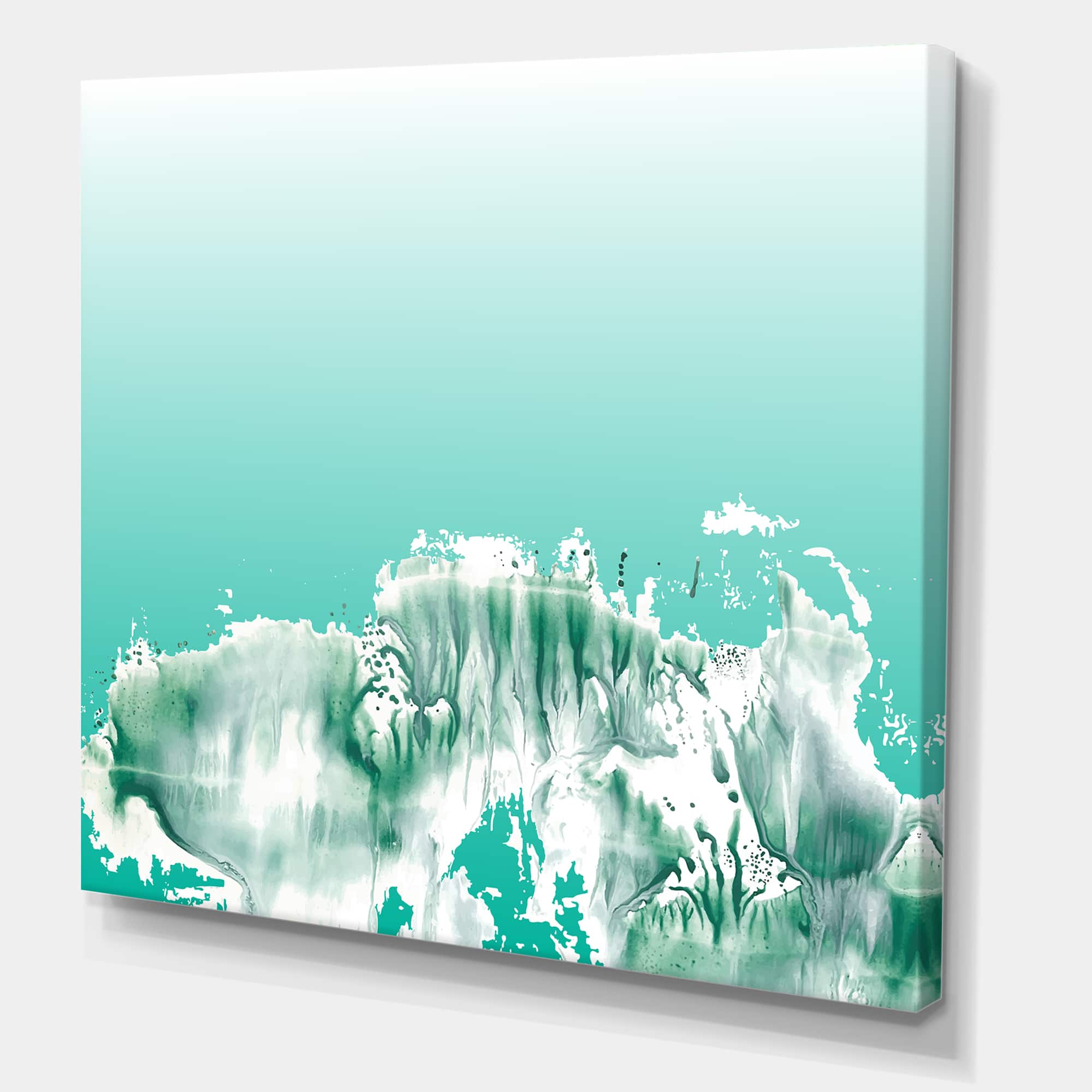 Designart - Auquamarine Landscape - Traditional Canvas Wall Art Print