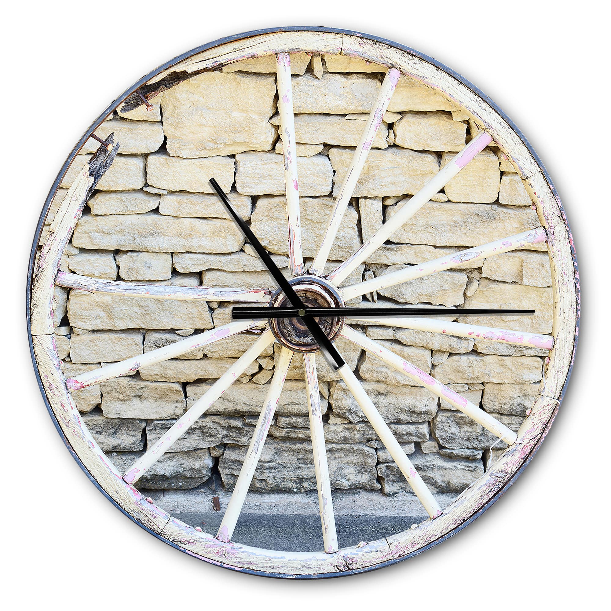 Designart 'Old Vintage Broken Wood Wheel Farmhouse Wall Clock
