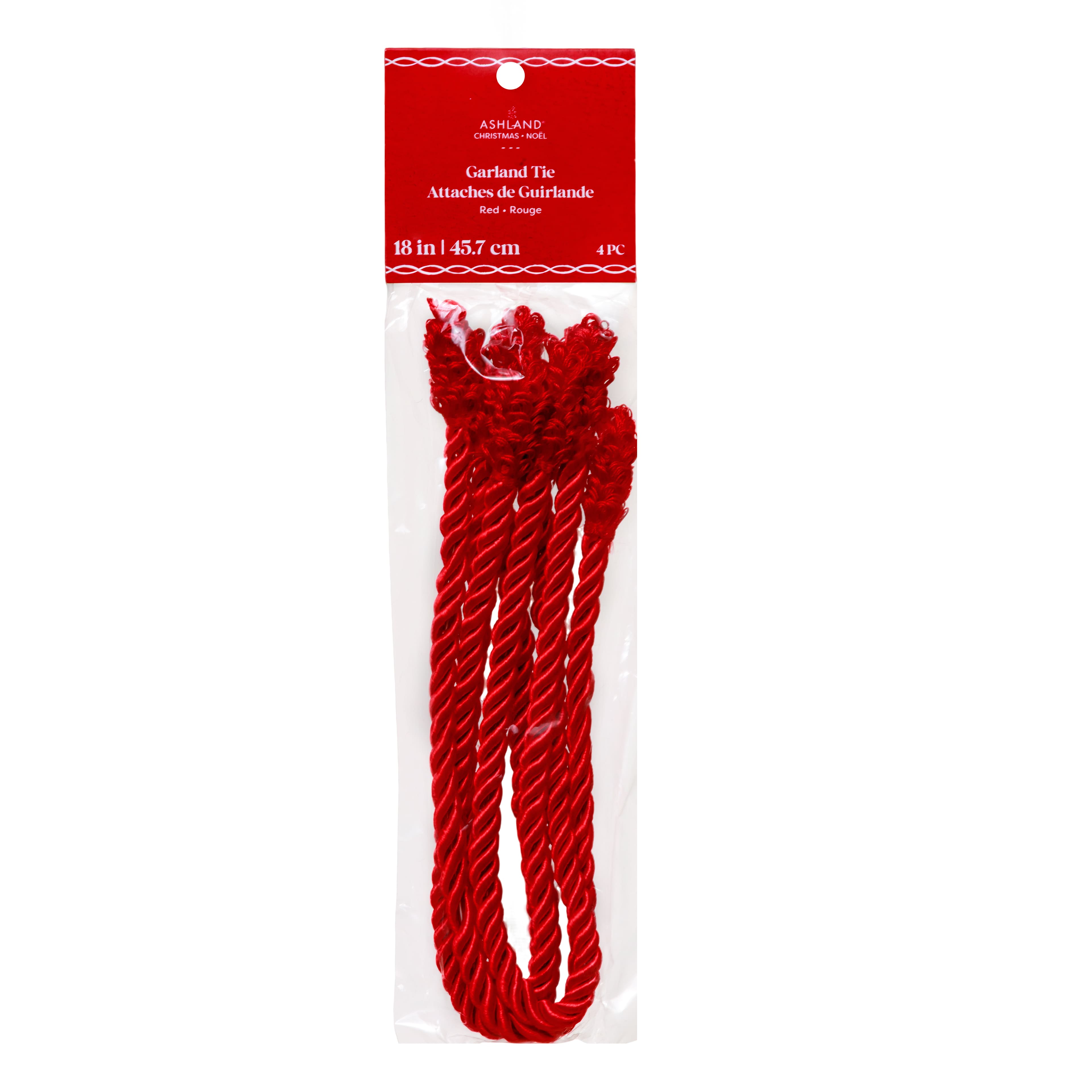 18&#x22; Red Rope Garland Ties, 4ct.