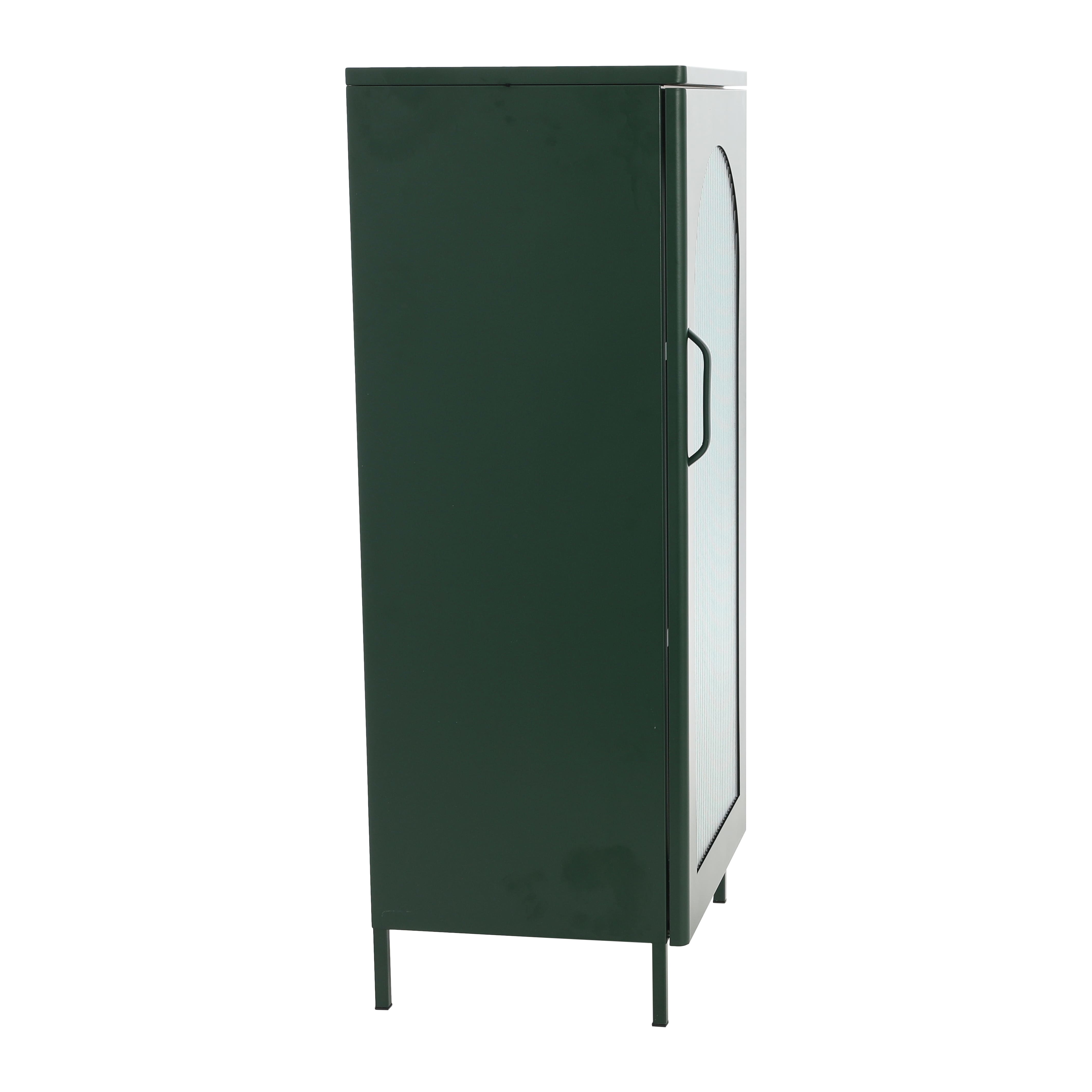 40&#x22; Solstice Narrow Metal Accent Cabinet with Adjustable Storage Shelves and Arched Glass Door