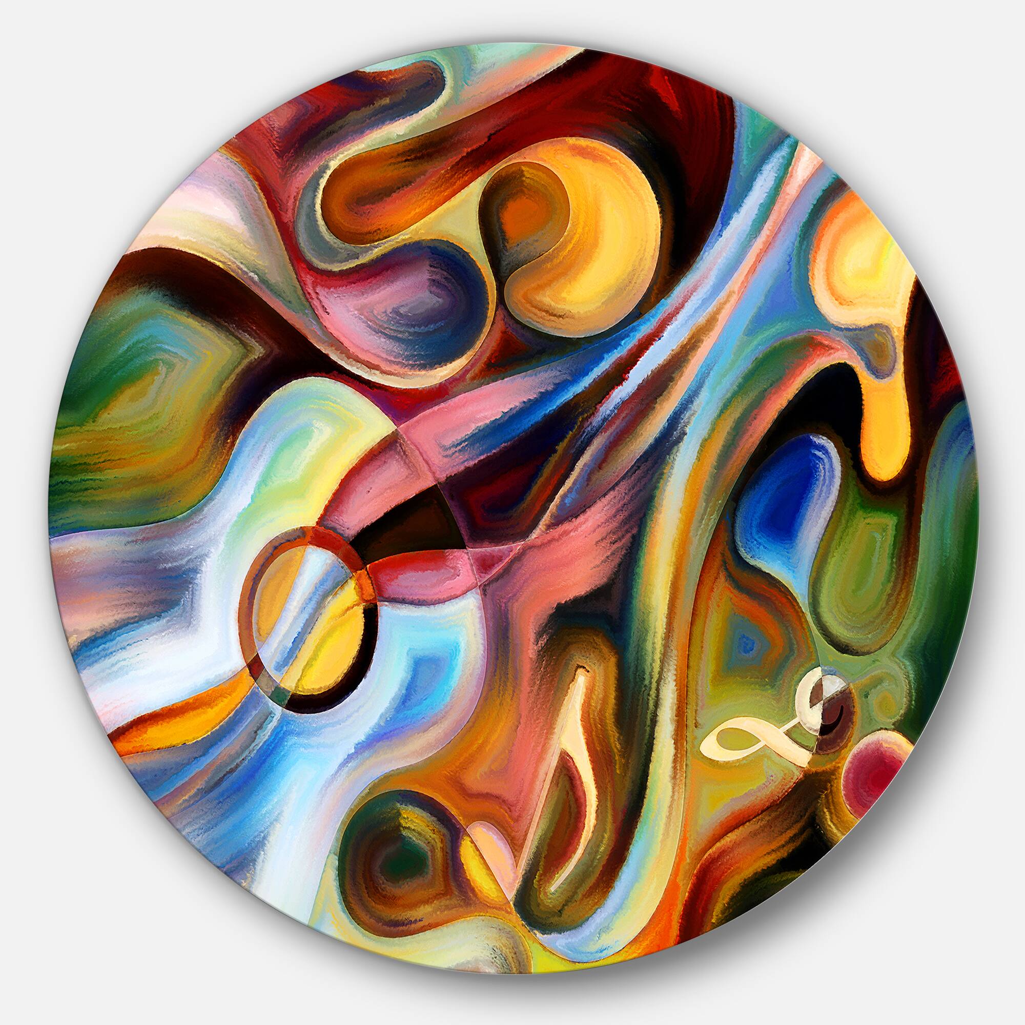 Designart - Music beyond the Frames&#x27; Music Circle Metal Wall Art