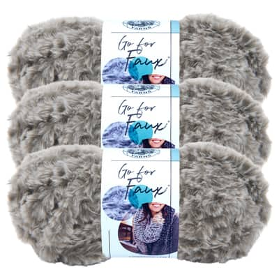 (3 Pack) Lion Brand Yarn Go for Faux Bulky Yarn, Baked Alaska