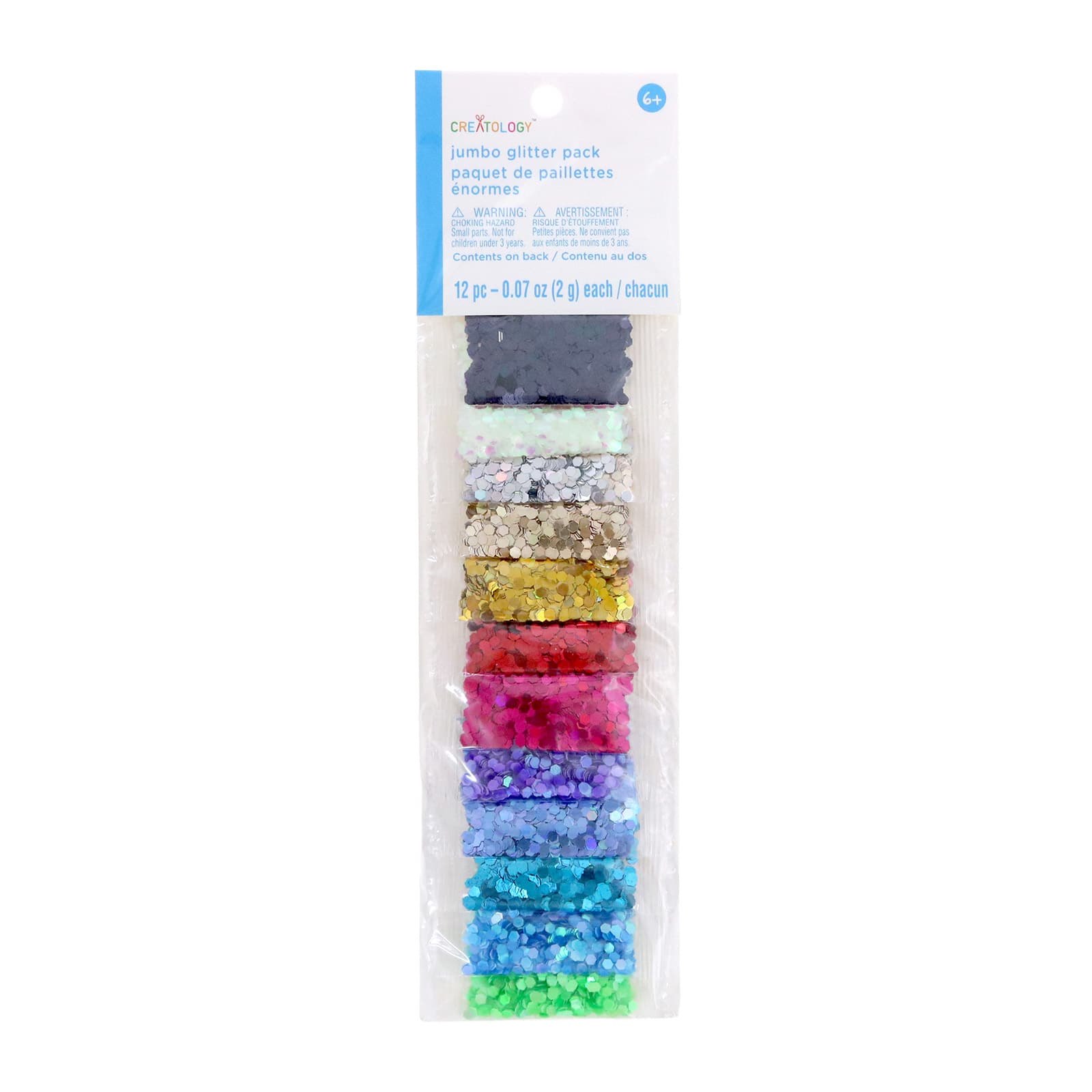 12 Packs: 12 ct. (144 total) Rainbow Jumbo Glitter Pack by Creatology&#x2122;