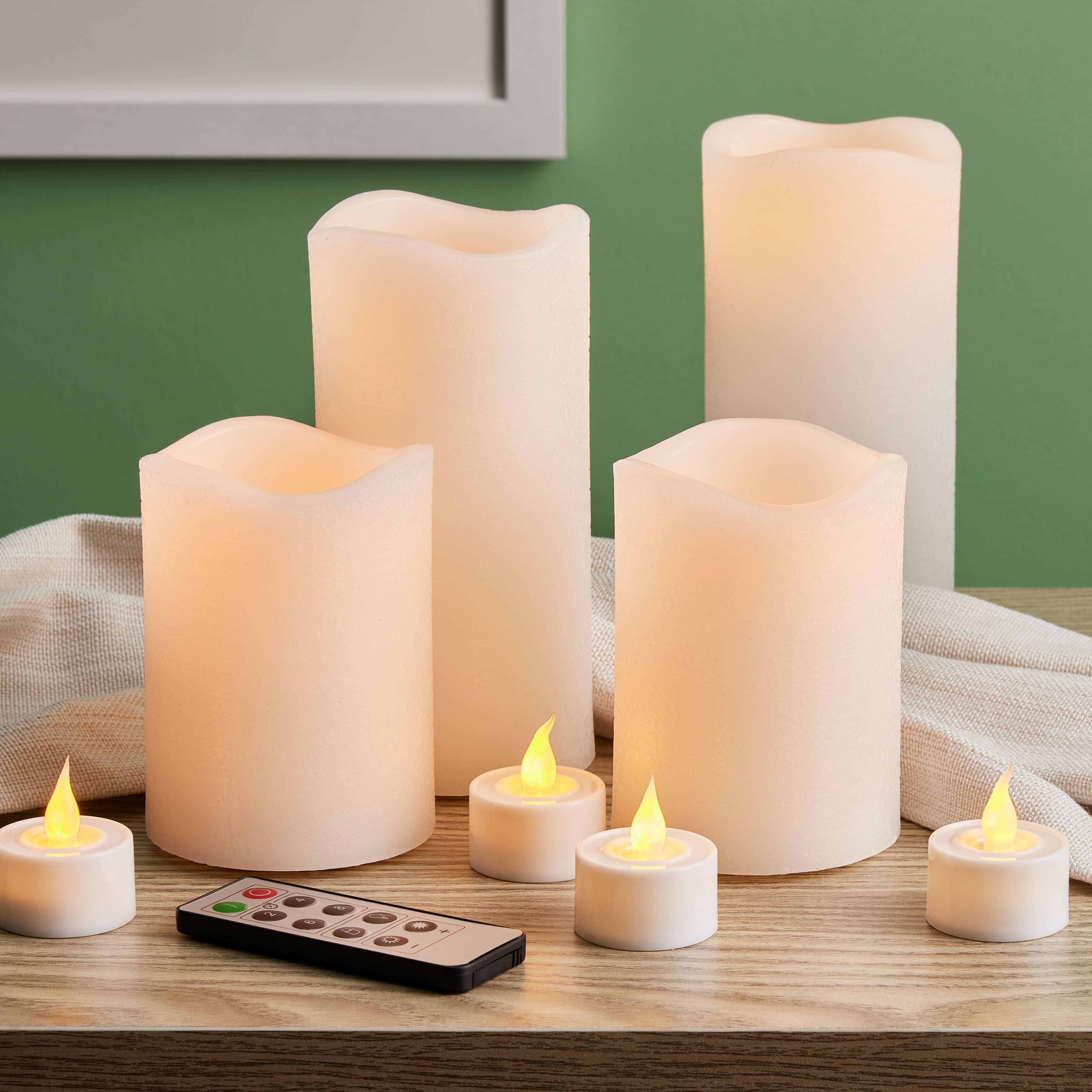 Basic Elements&#x2122; White LED Candle Set with Remote By Ashland&#xAE;