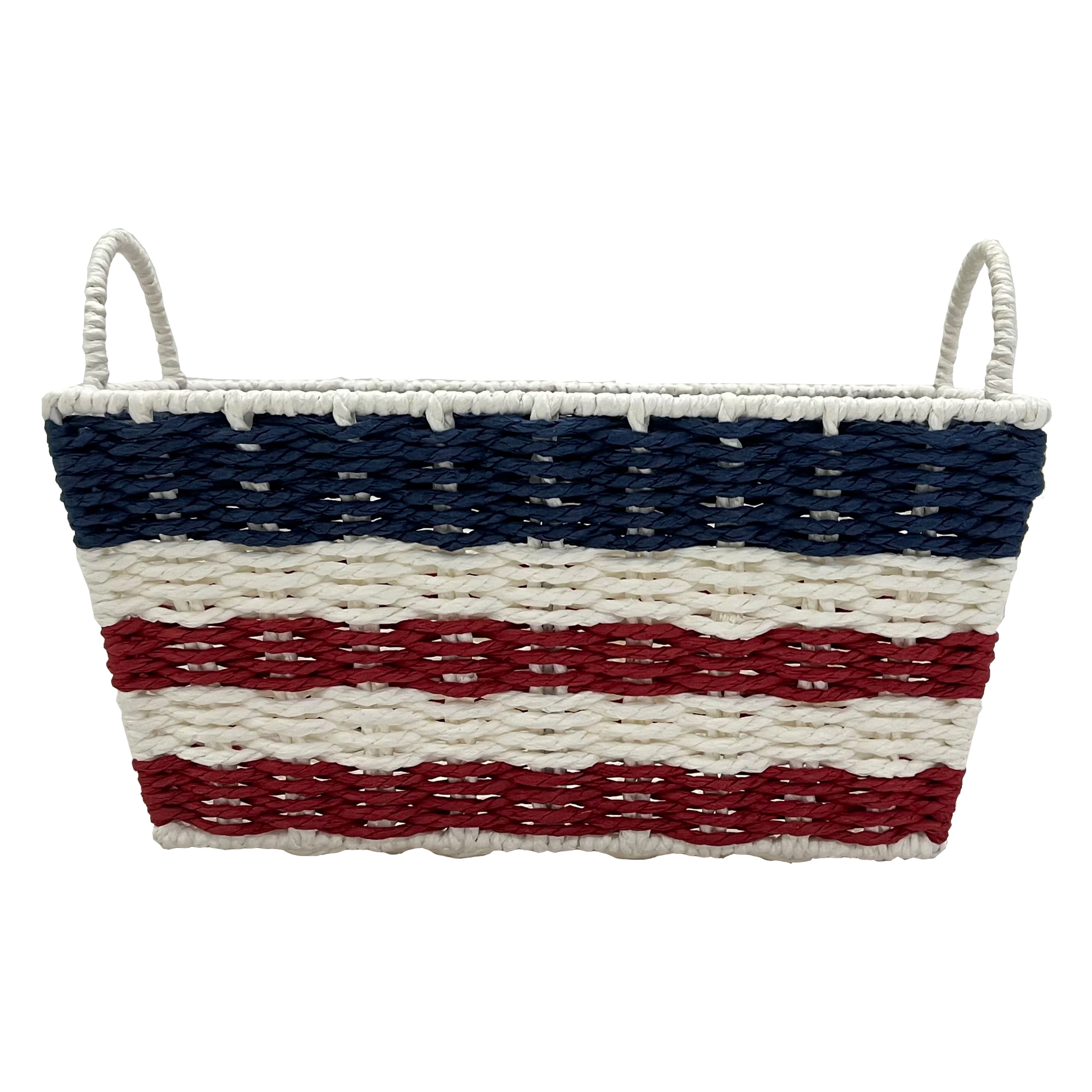 12&#x22; Red, White &#x26; Blue Striped Basket by Celebrate It&#x2122;