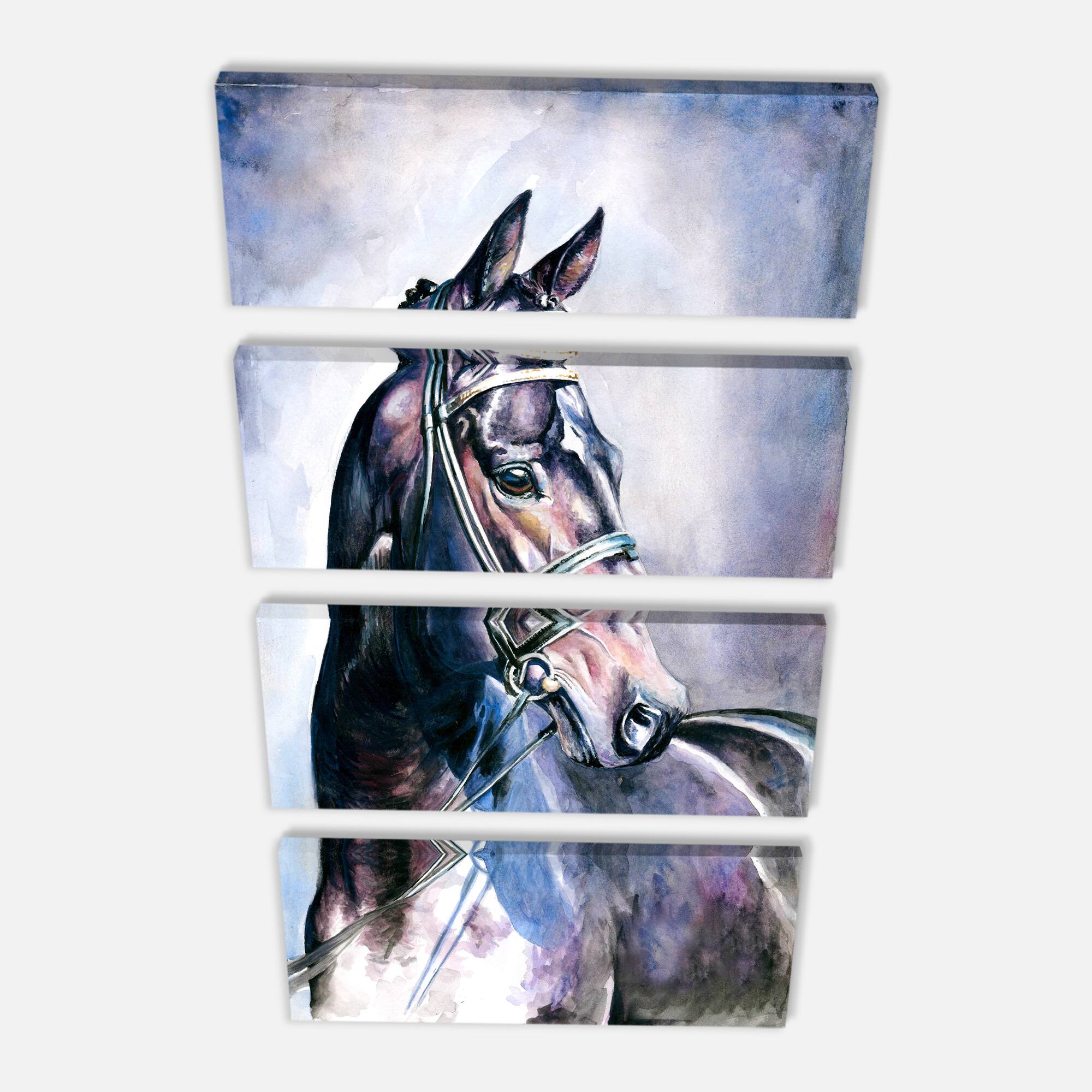 Designart - Black Horse with Bridle