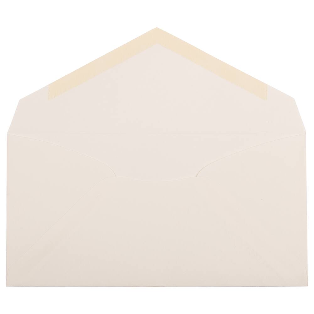 JAM Paper 3.875" x 7.5" Natural White Wove Monarch Strathmore Invitation Envelopes, 50ct.