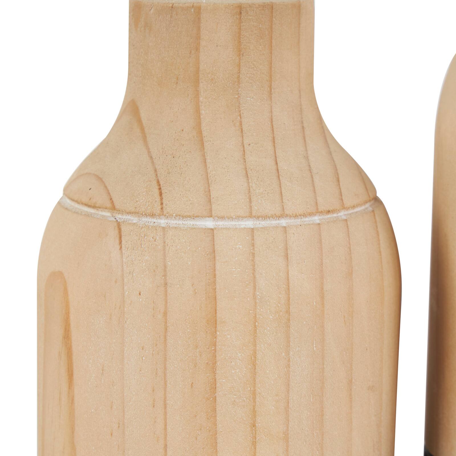 Natural Wood Color Block Vase Set