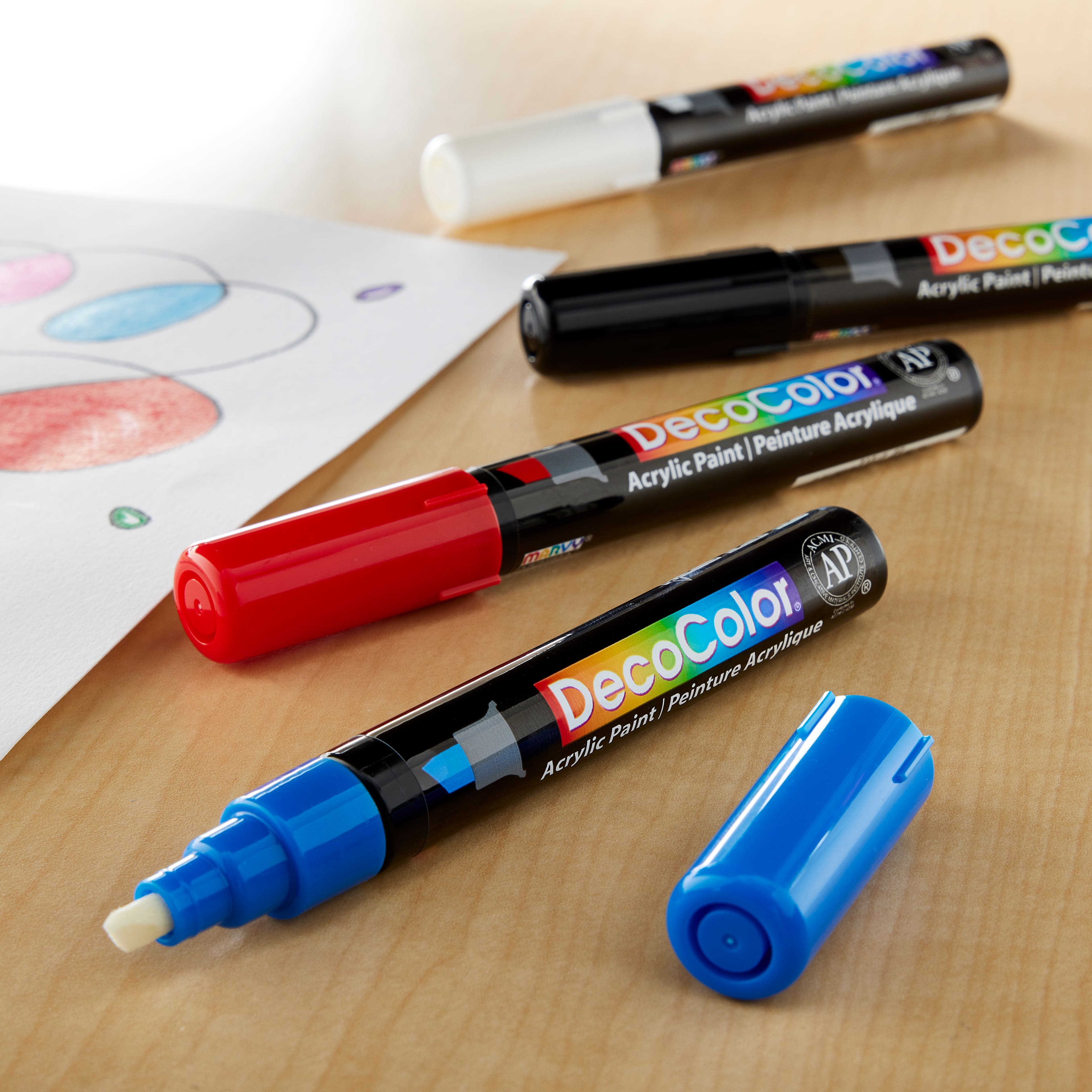 6 Packs 4 ct. (24 total) DecoColor® Chisel Tip Acrylic Paint Markers