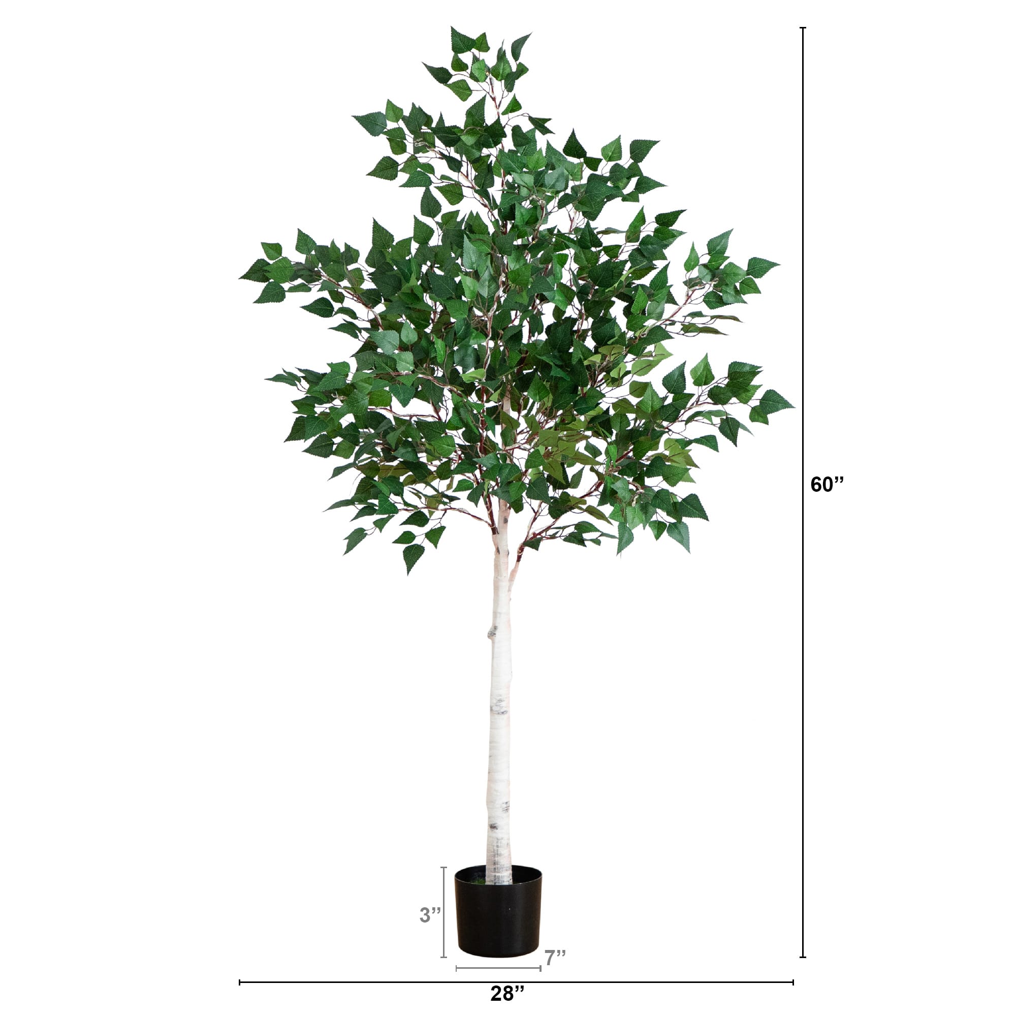 5ft. Potted Pre-Lit Artificial Birch Tree with Warm White LED Lights