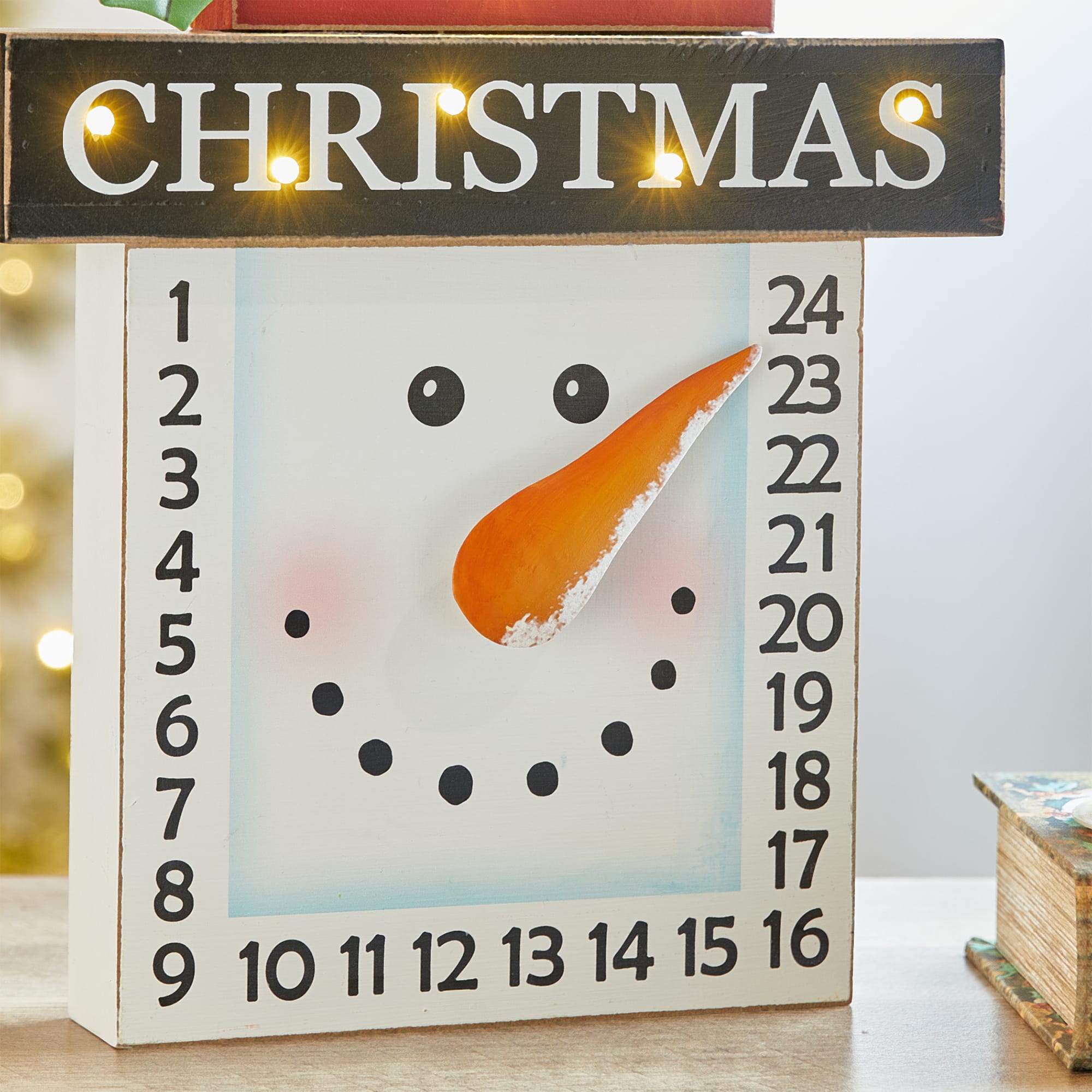 Glitzhome&#xAE; 15&#x22; LED Christmas Snowman Countdown D&#xE9;cor