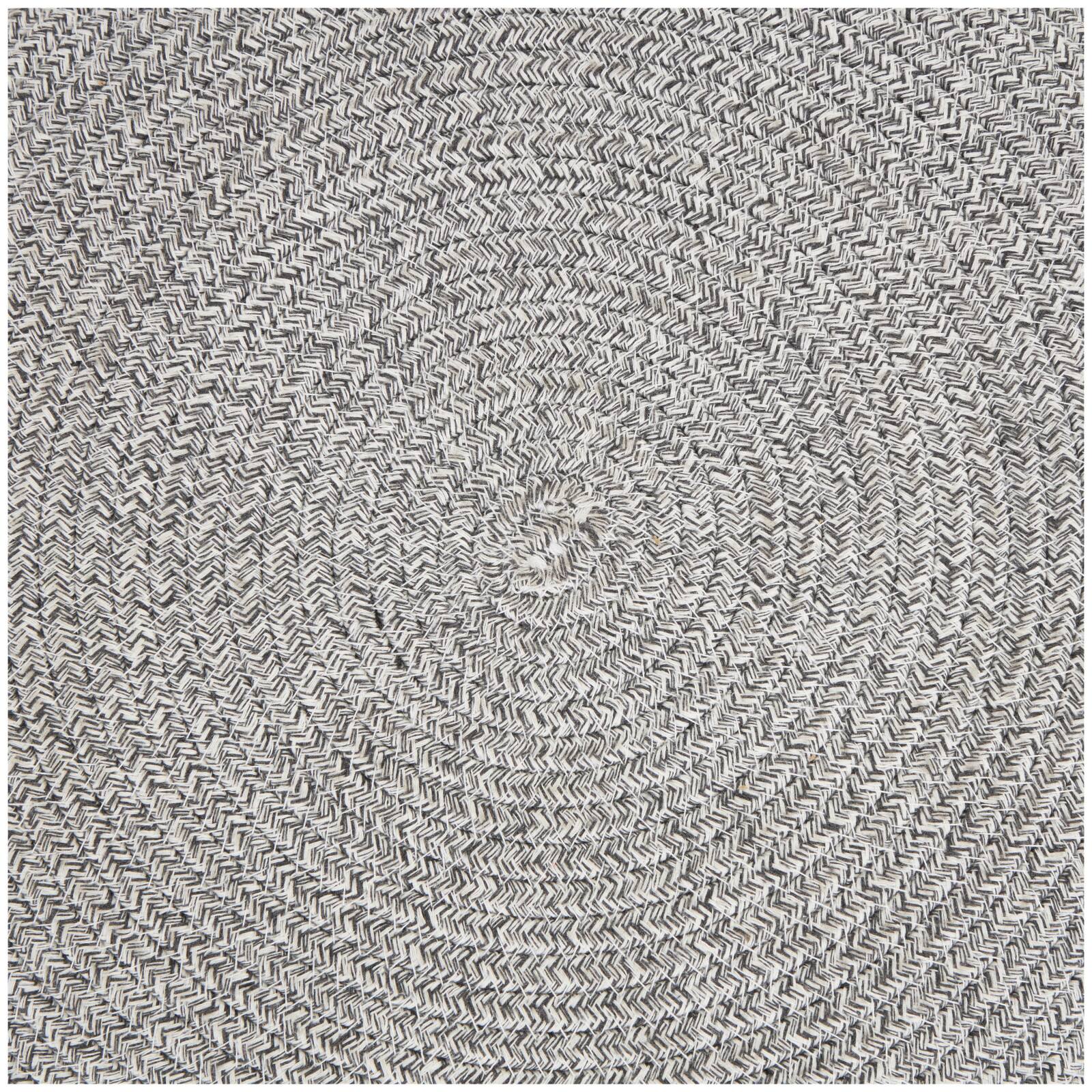 17" Chevron Textured Fabric Stool with Black Wooden Legs