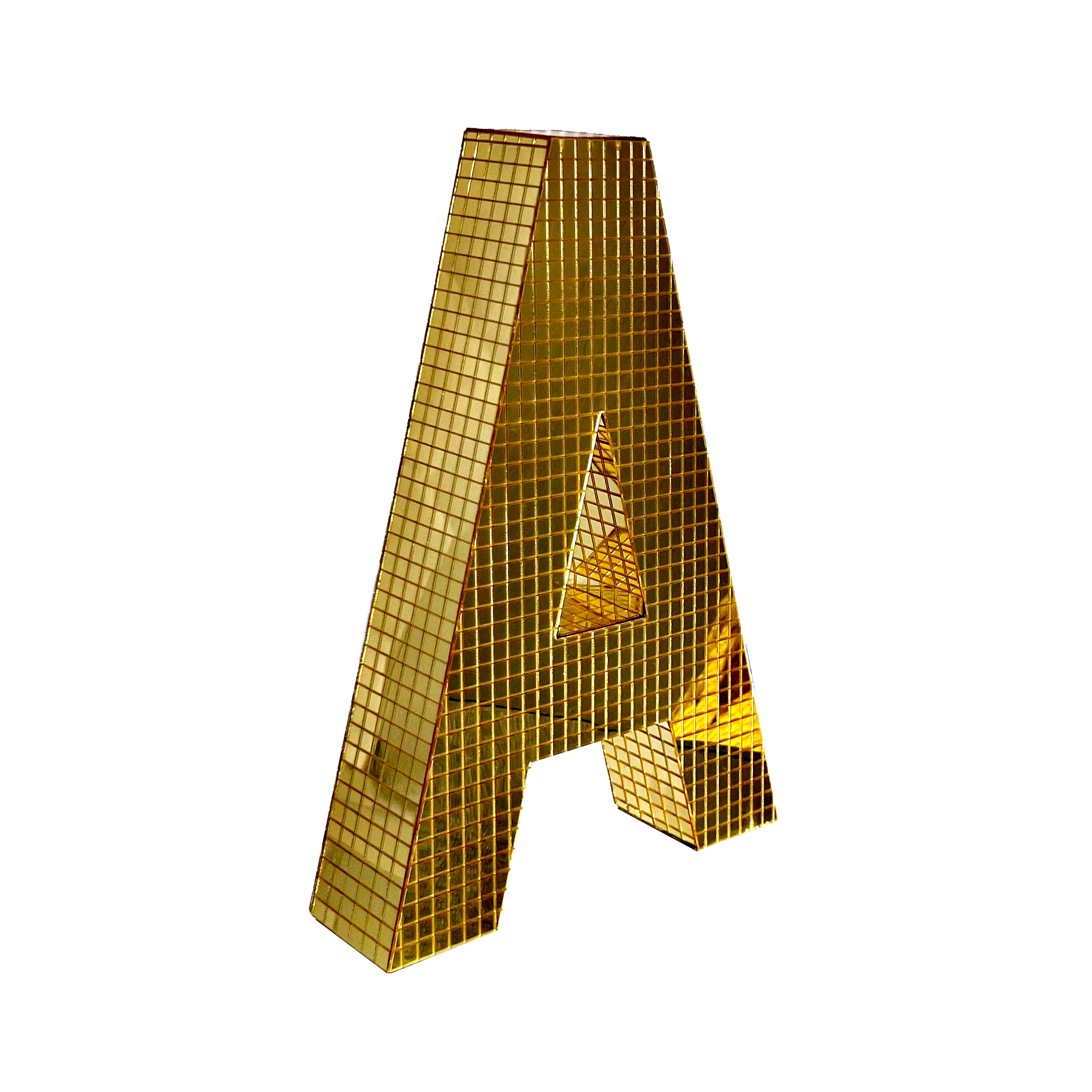 7.75&#x22; Gold Disco Tabletop Monogram Letter by Ashland&#xAE;