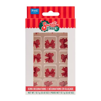 PME Cake Sweet Street® Red Bows Icing Decorations image