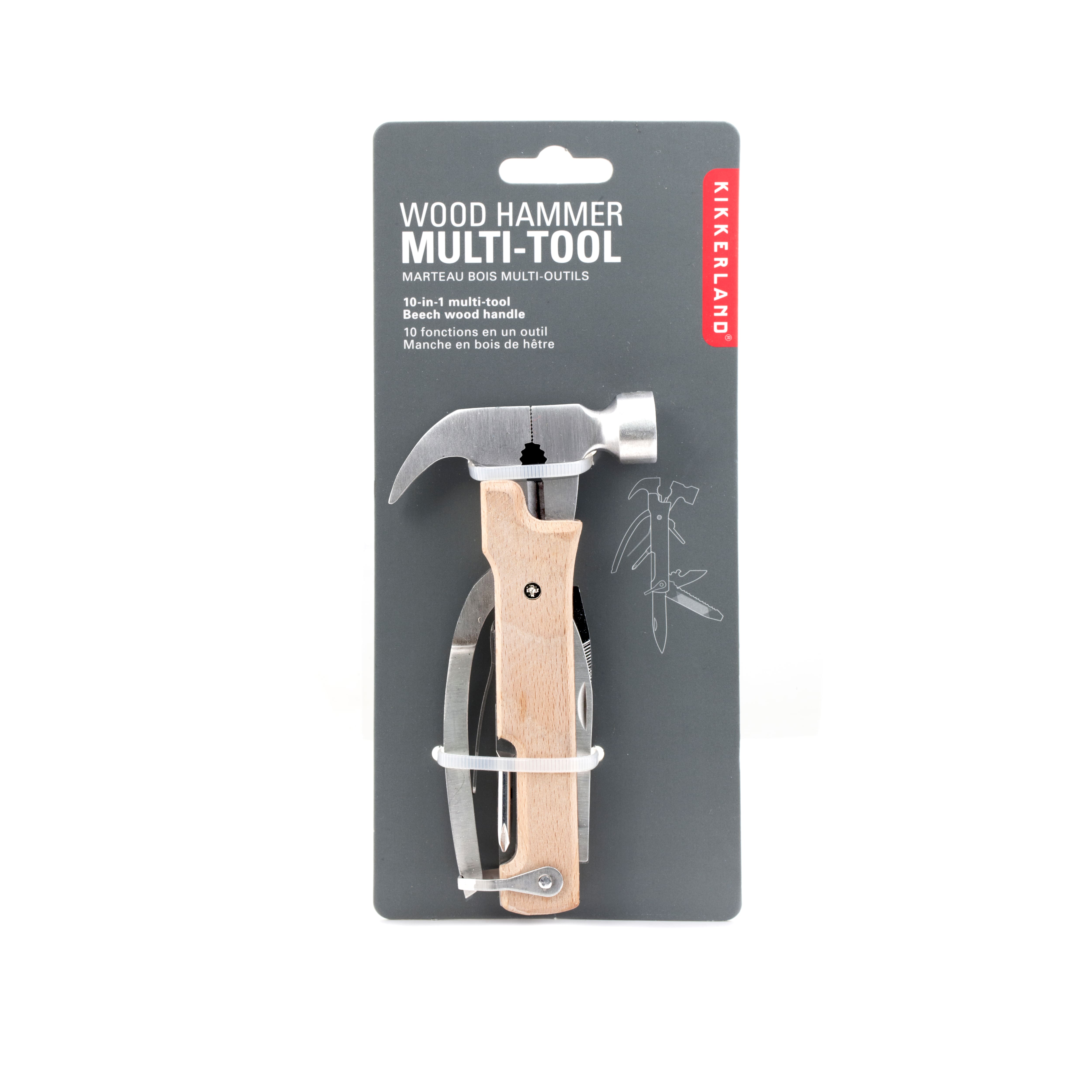 Kikkerland&#xAE; Wooden Hammer Multi Tool