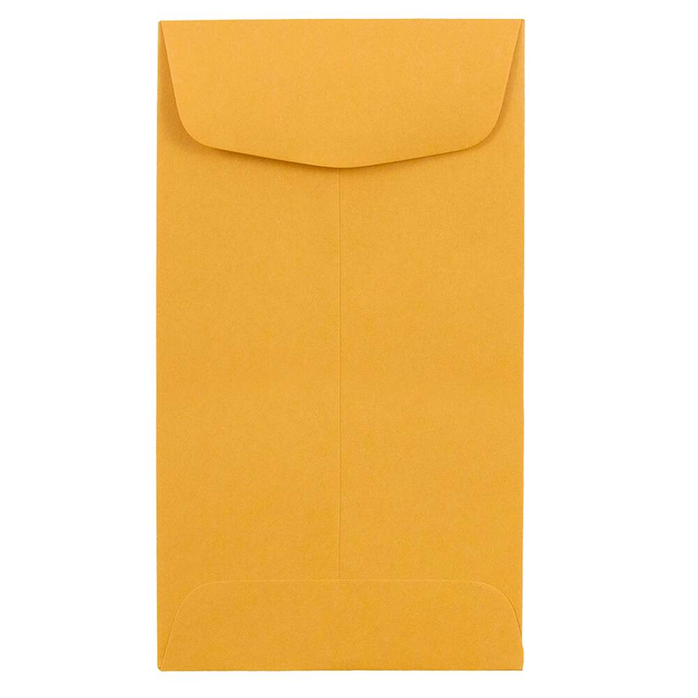 JAM Paper 3.375" x 6" Brown Kraft Recycled Coin Business Envelopes, 100ct.