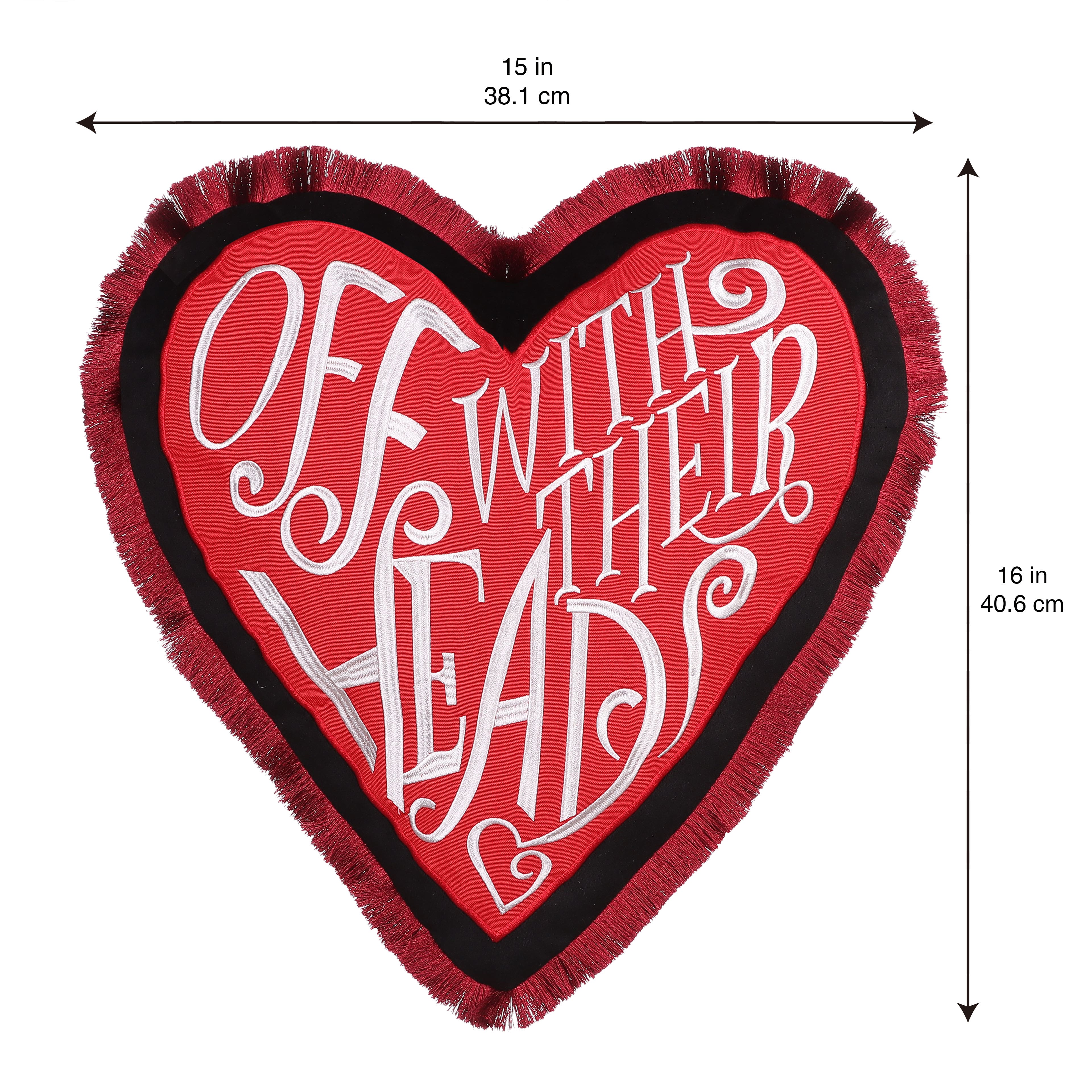 16&#x22; Off with Their Heads Heart Accent Pillow by Ashland&#xAE;