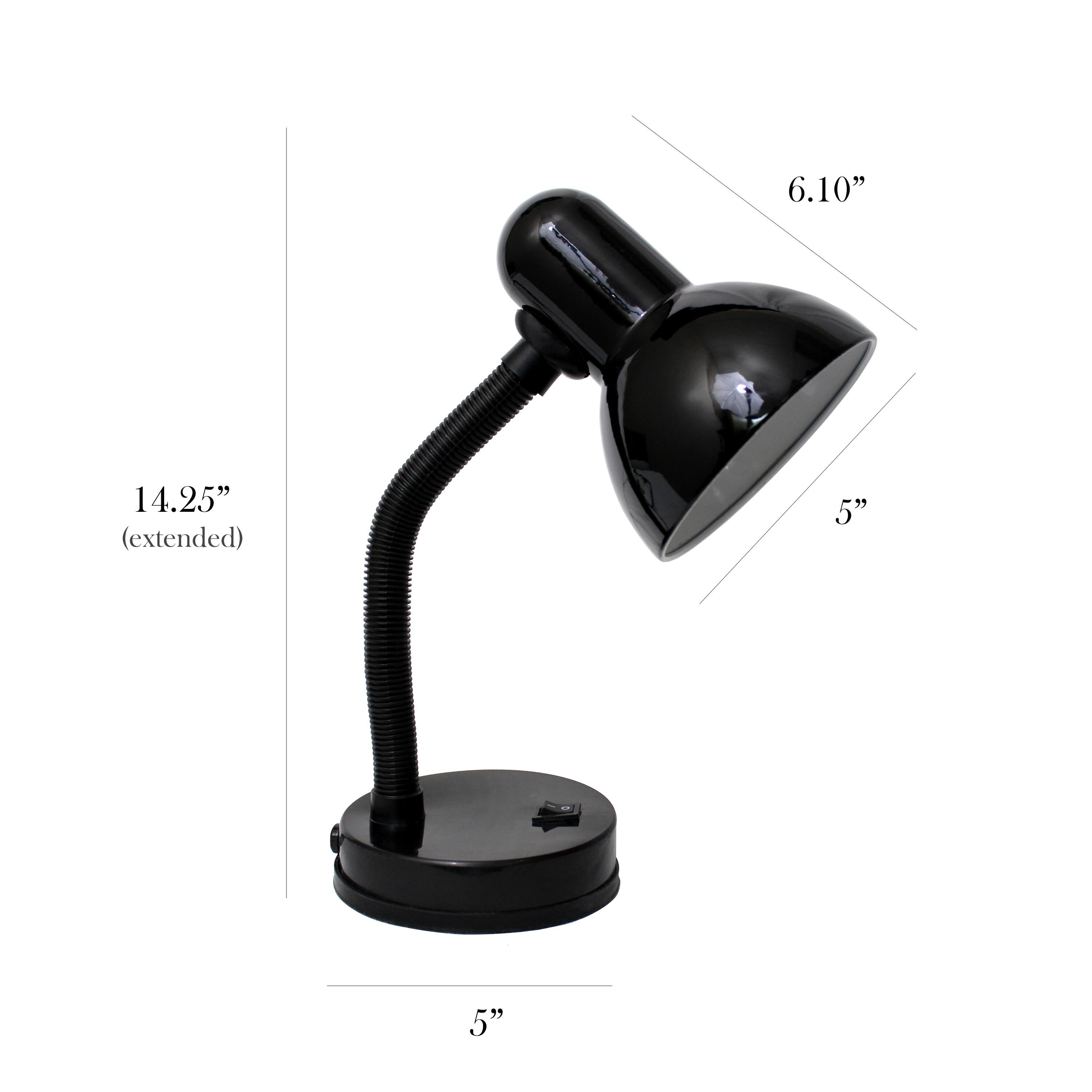 Simple Designs 14.5&#x22; Basic Metal Desk Lamp with Flexible Hose Neck
