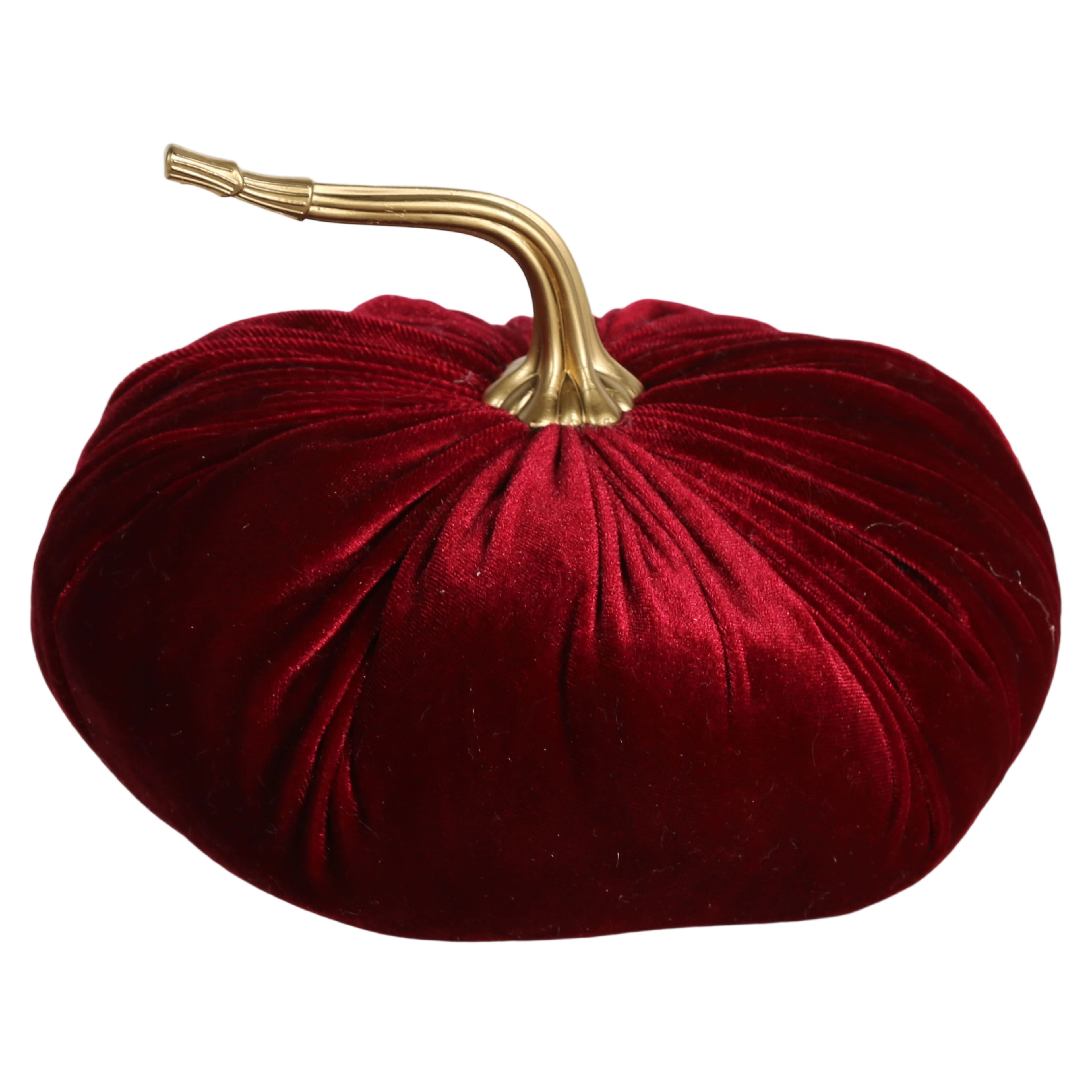 6.5" Velvet Pumpkin Tabletop Décor by Ashland®
