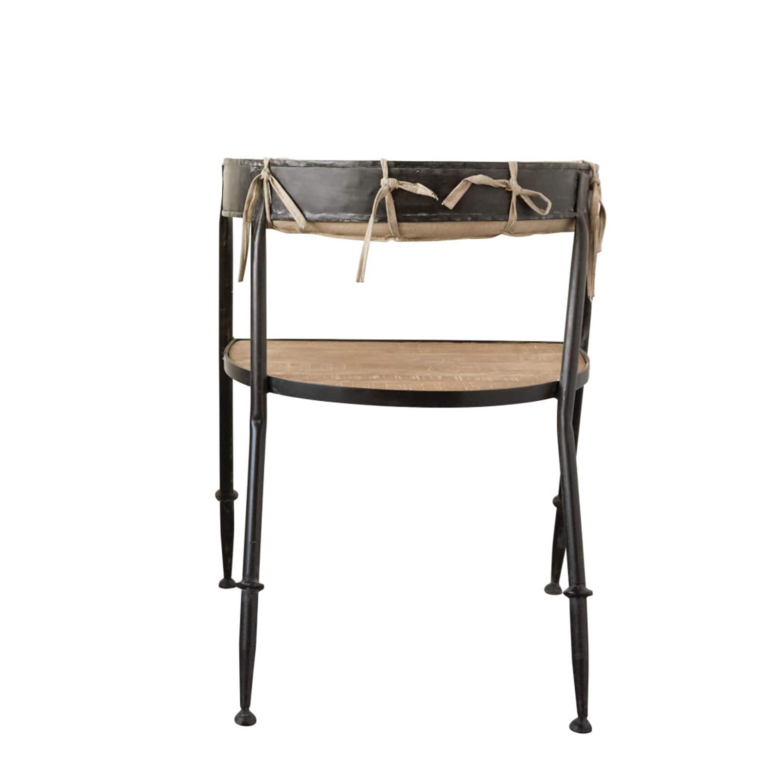 Hello Honey&#xAE; 31.5&#x22; Metal Chair with Wood Seat &#x26; Cotton Back Cushion