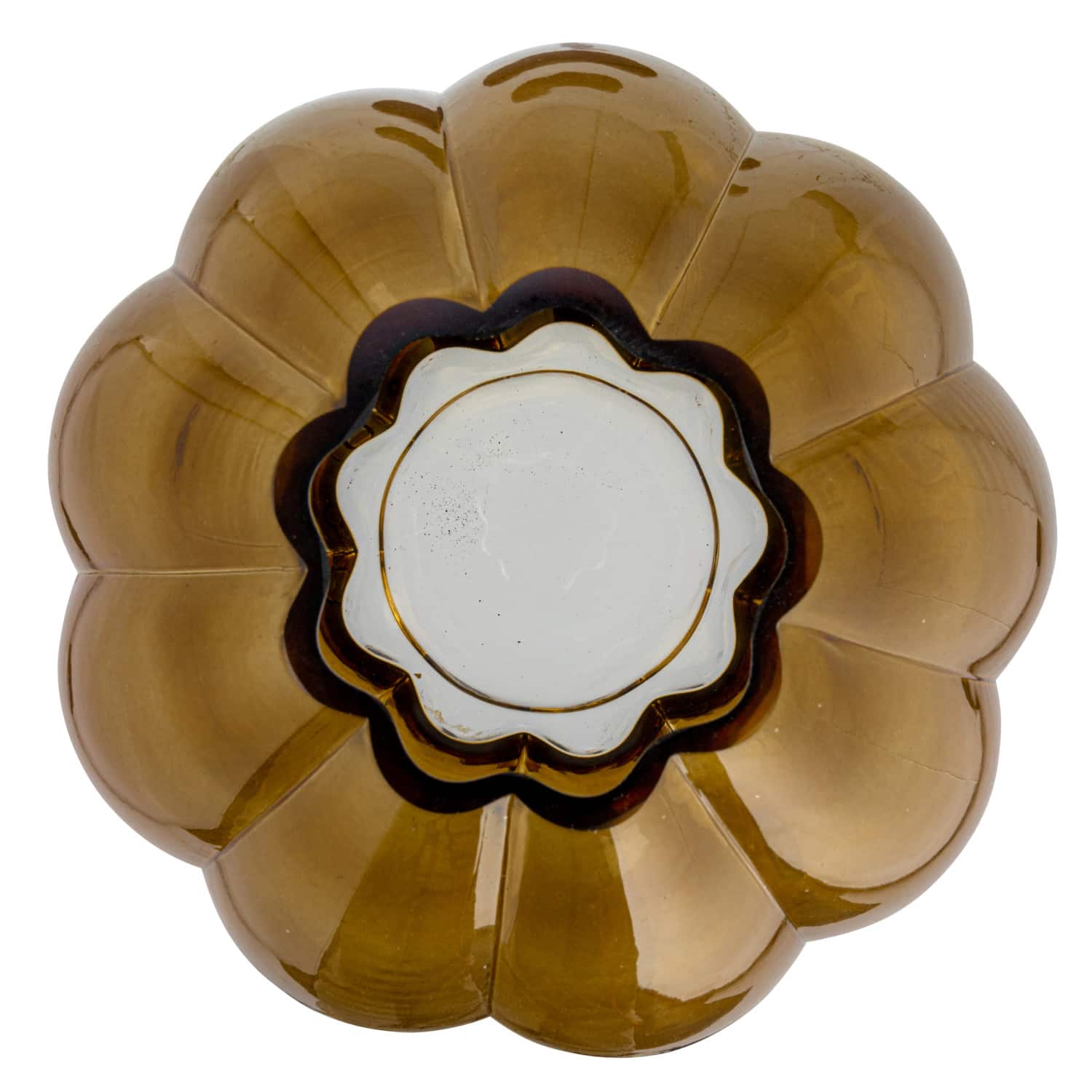 Hello Honey® 9.75" Brown Round Fluted Glass Vase