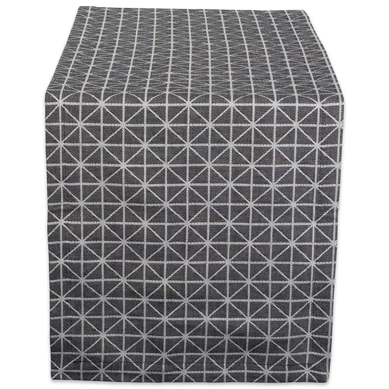 Black and White Triangle Table Runner 14&#x22; x 108&#x22;