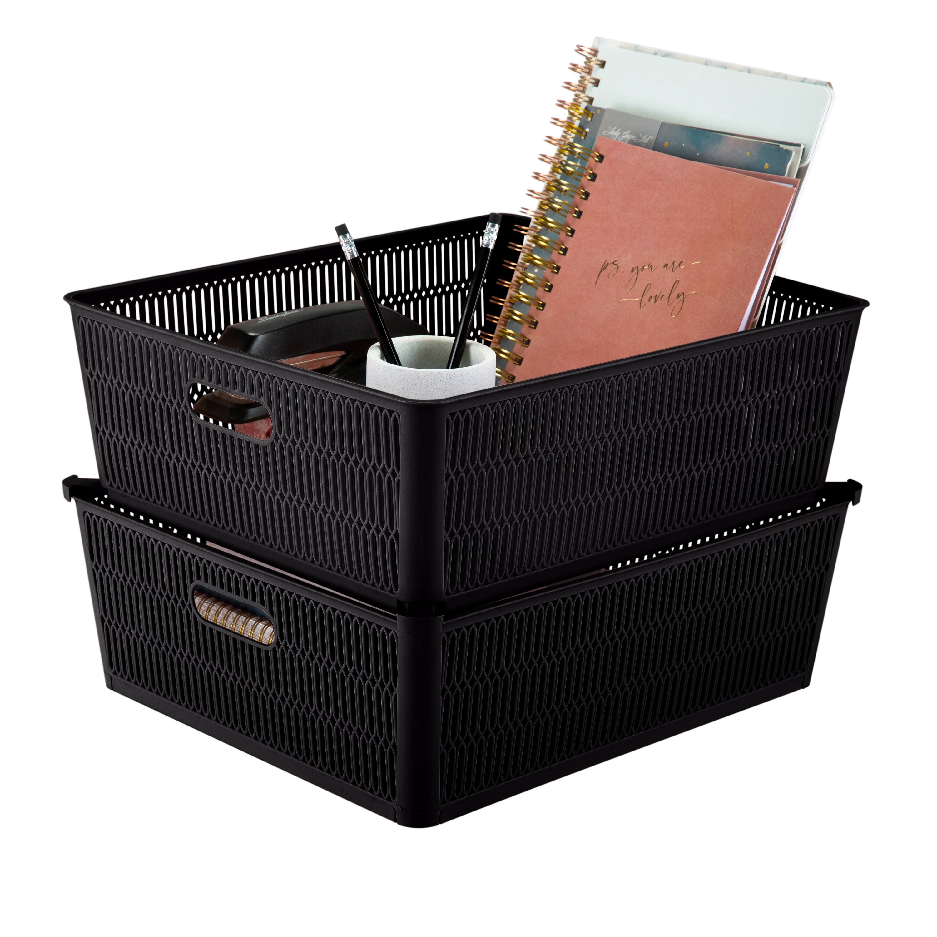 Simplify Slide 2 Stack It Shallow Tote Baskets, 2ct.