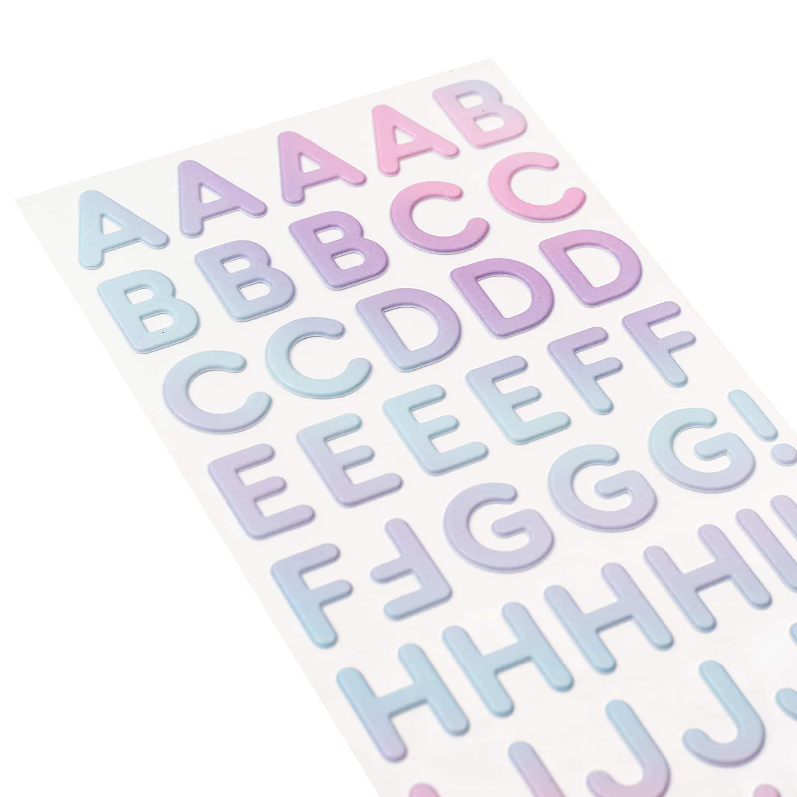 Recollections Iridescent Fabric Alphabet Stickers - Pink - Each