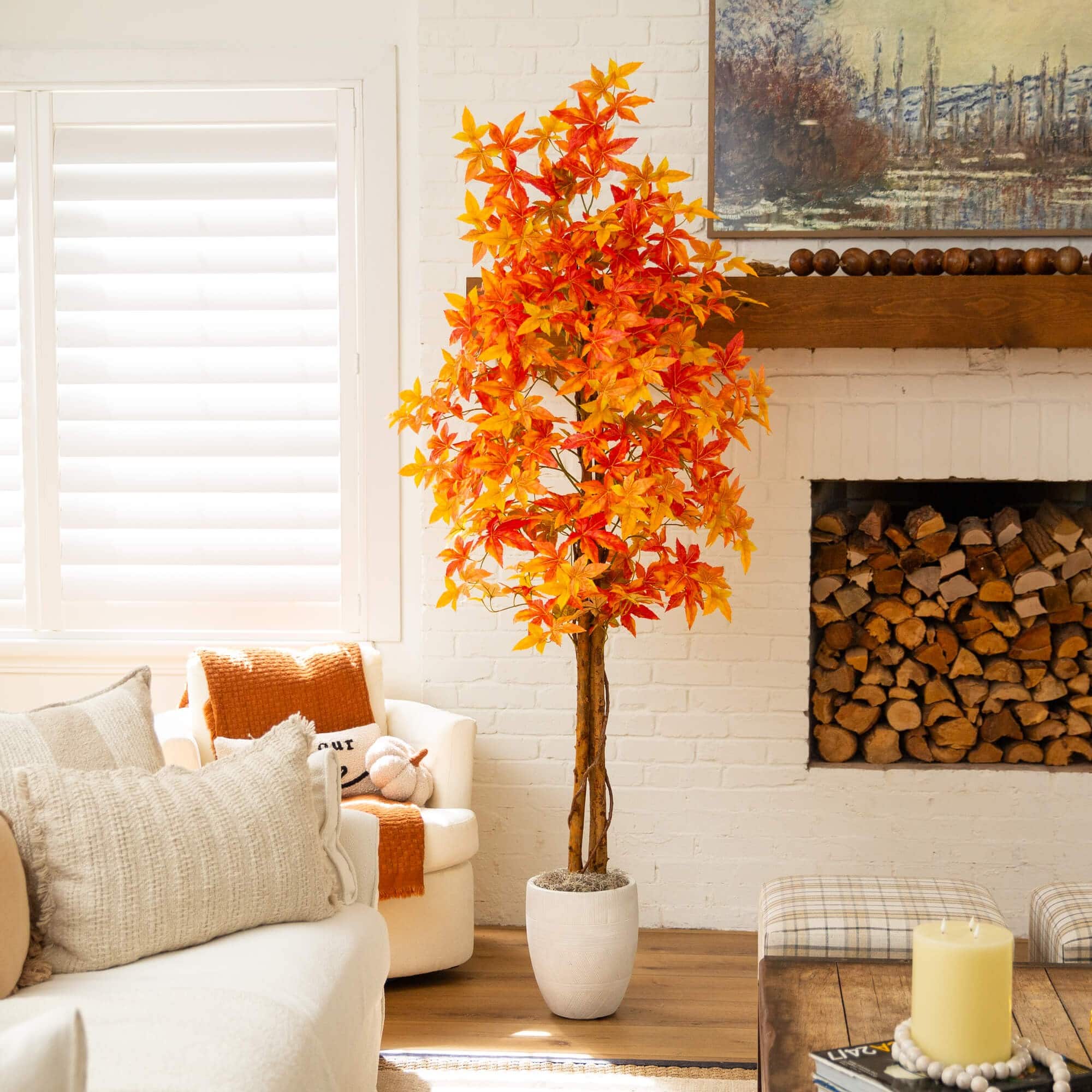 7ft. Autumn Deluxe Maple Artificial Fall Tree