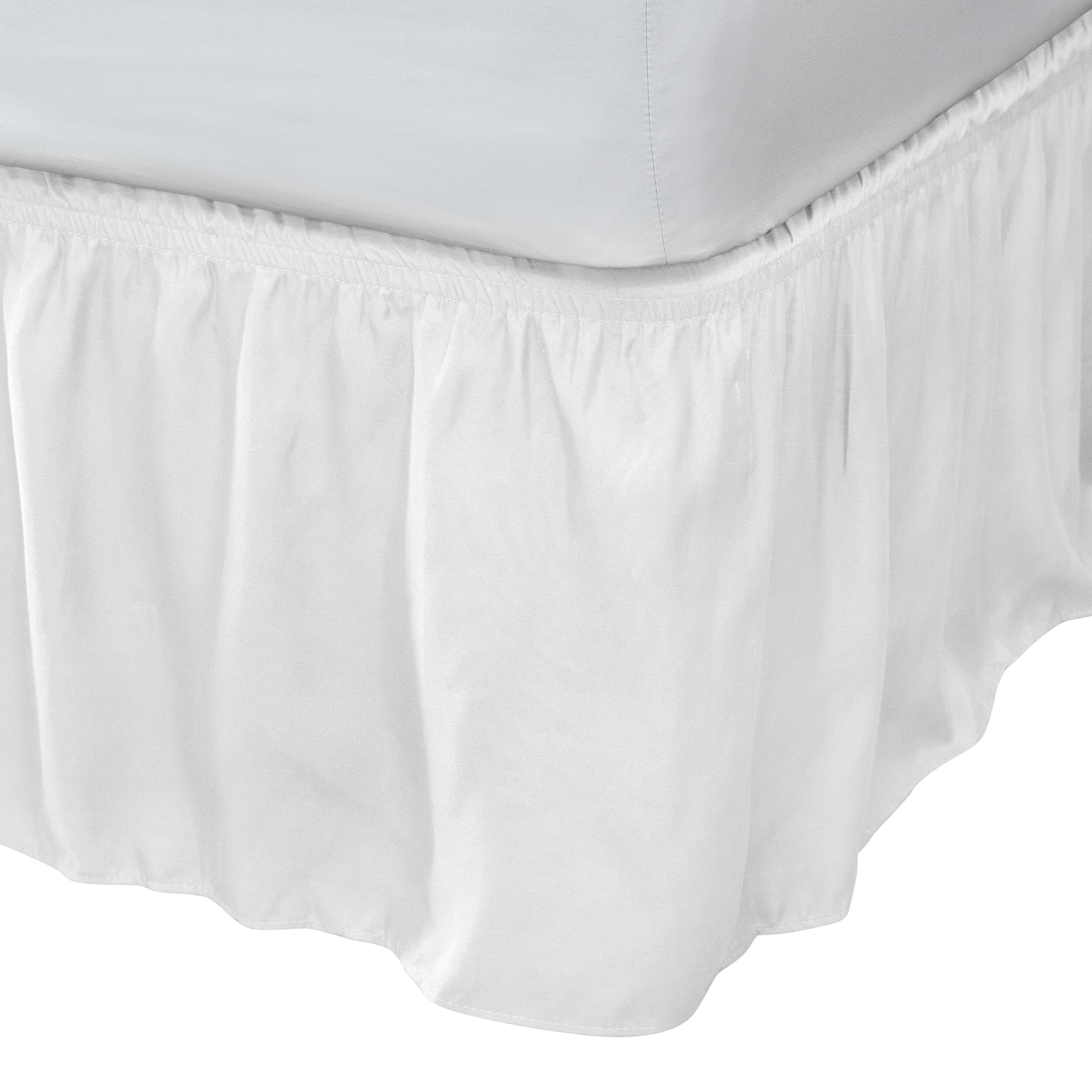 Home Details White Wrap Around Bed Ruffle, Twin/Full