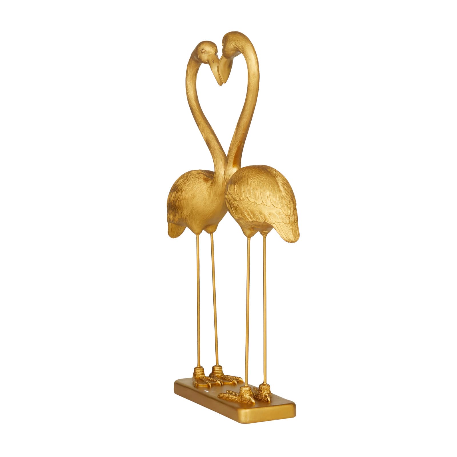 Gold Resin Eclectic Flamingo Sculpture 24&#x22; x 15&#x22; x 5&#x22;