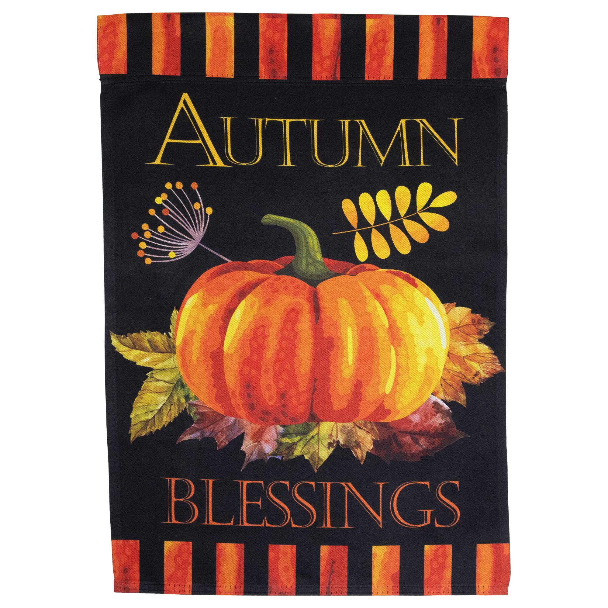Small Autumn Blessings &#x26; Pumpkins Garden Flag