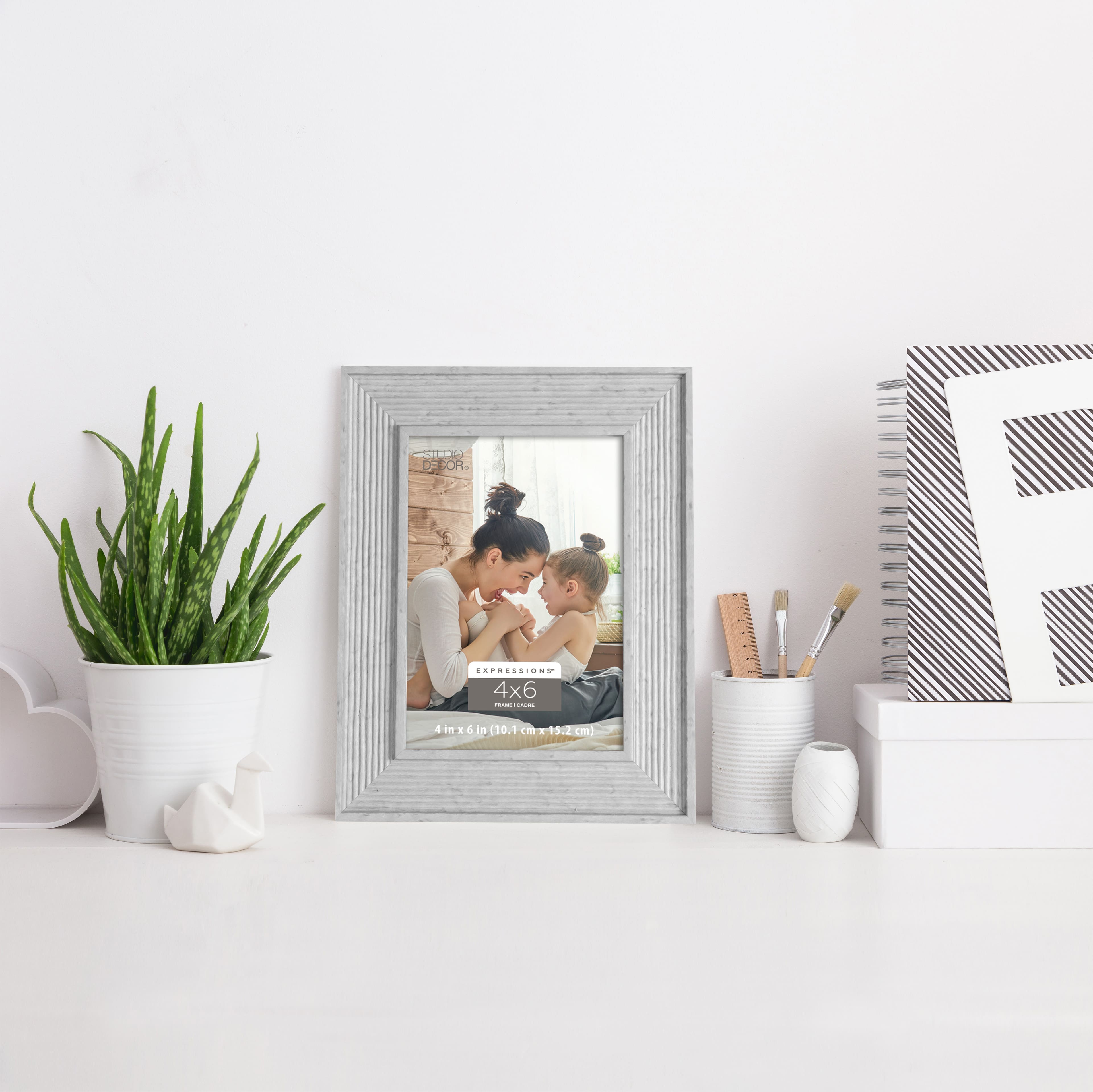 12 Pack: Light Gray Ribbed 4&#x22; x 6&#x22; Frame, Expressions&#x2122; by Studio D&#xE9;cor&#xAE;