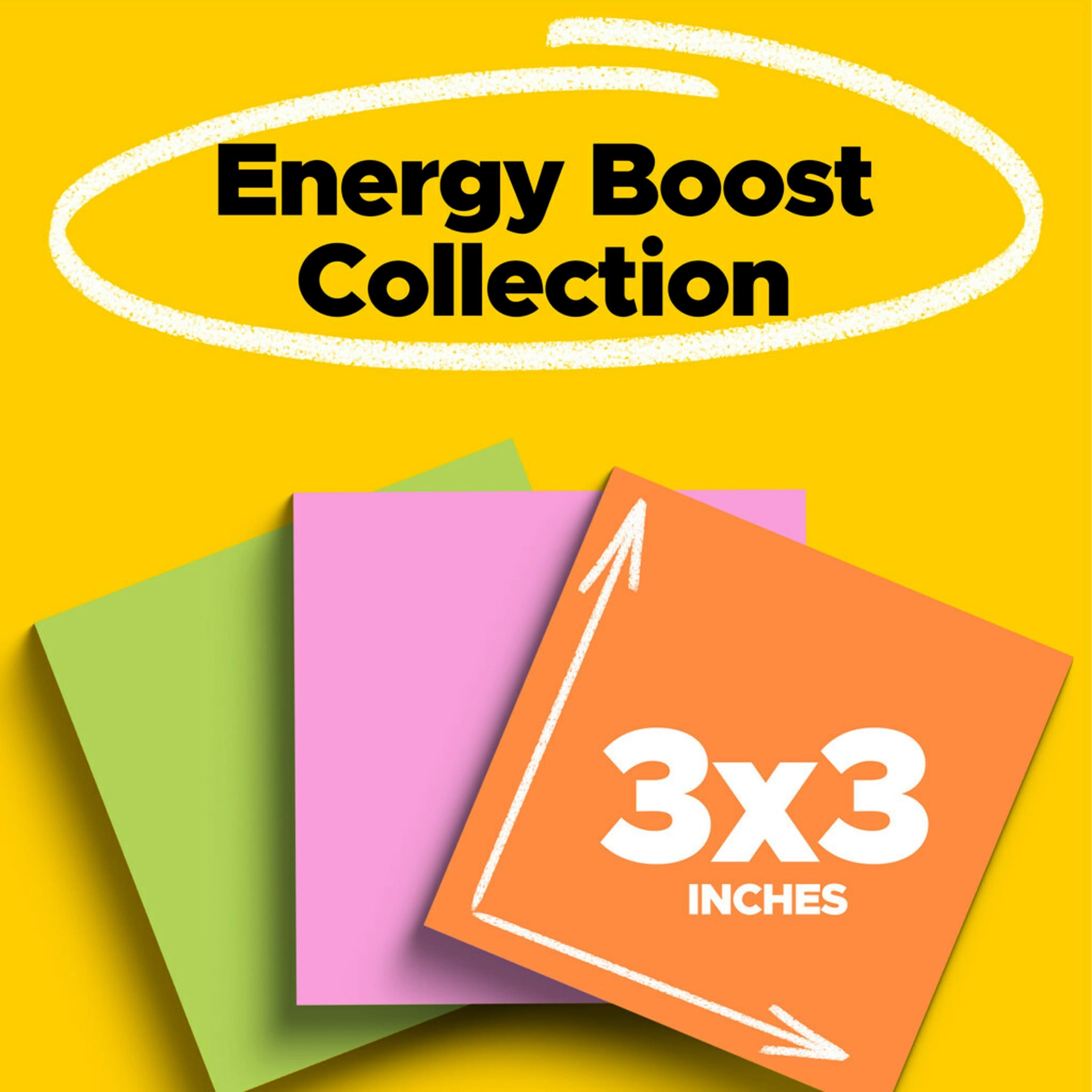 Post-It&#xAE; Energy Boost Collection Super Sticky Notes