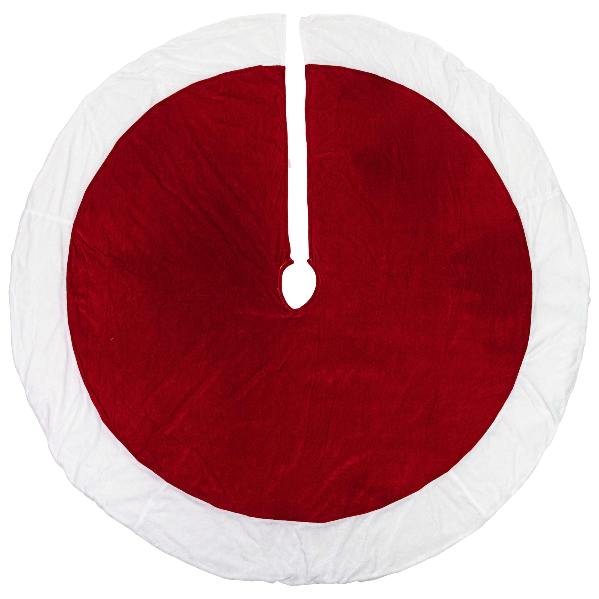 5ft. Red & White Velvet Christmas Tree Skirt