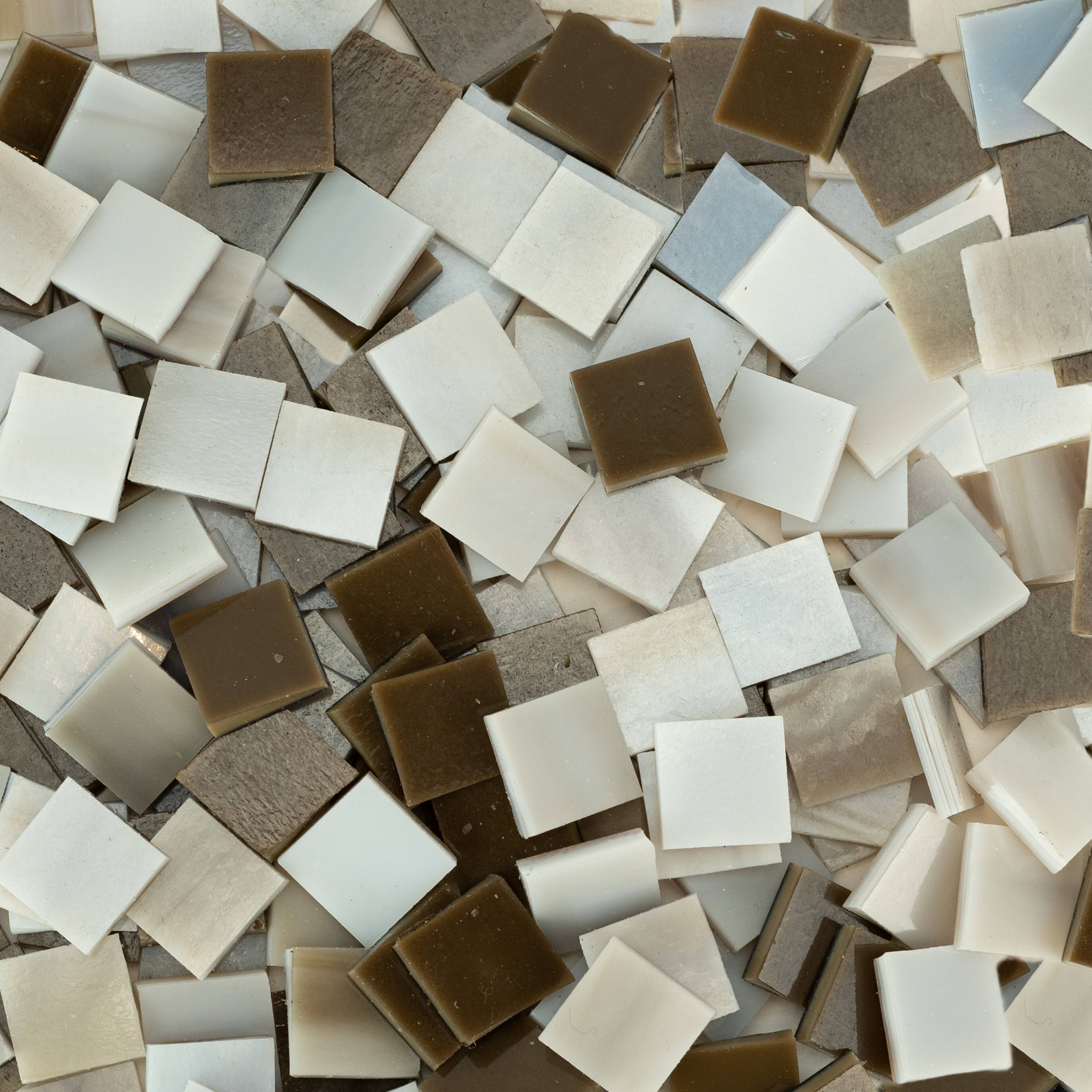 Oceanside Compatible&#x2122; Small Neutral Mosaic Stained Glass Squares, 8oz.