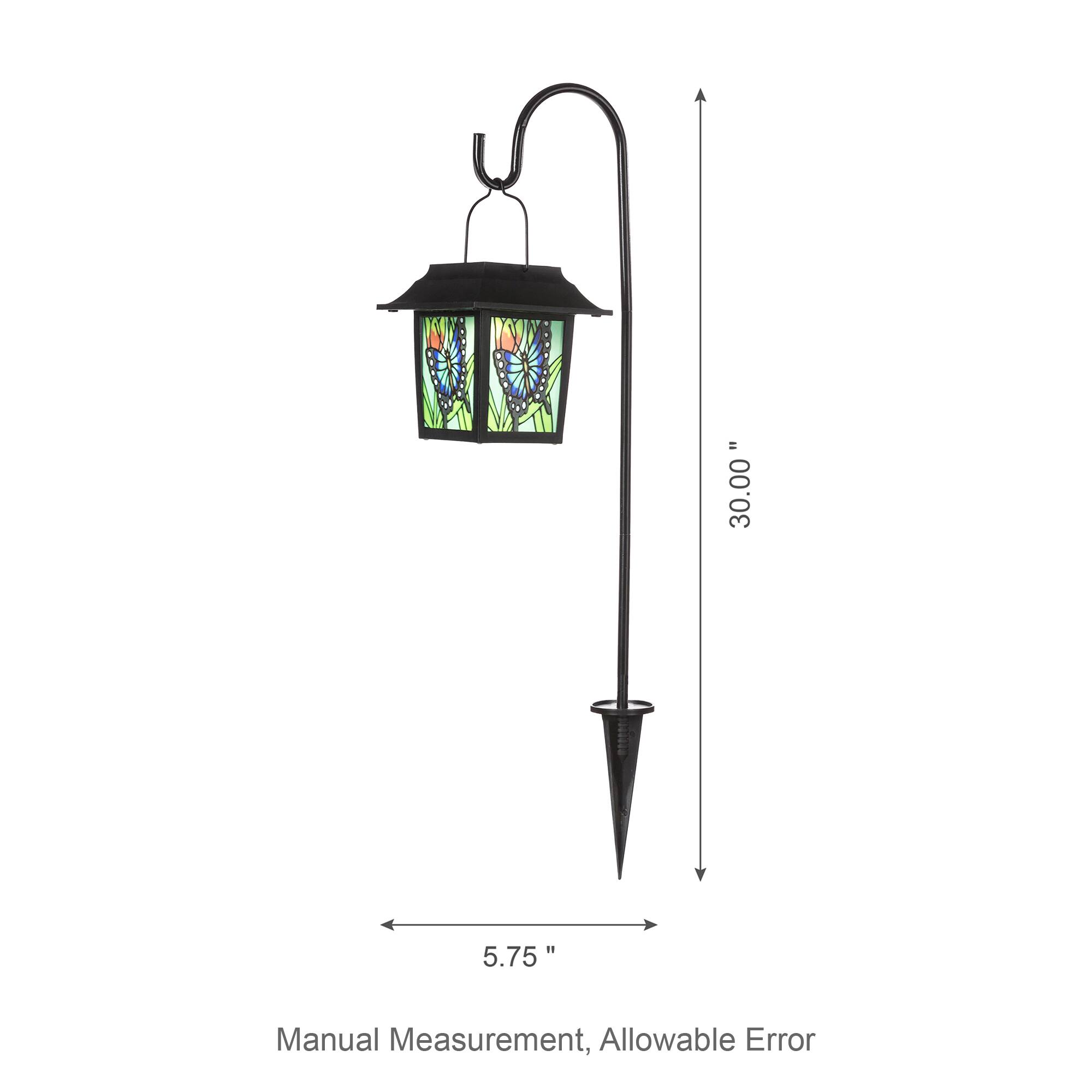 Glitzhome&#xAE; 30&#x22; Solar Powered Butterfly Pattern Garden Lamp with Stakes, 2ct.