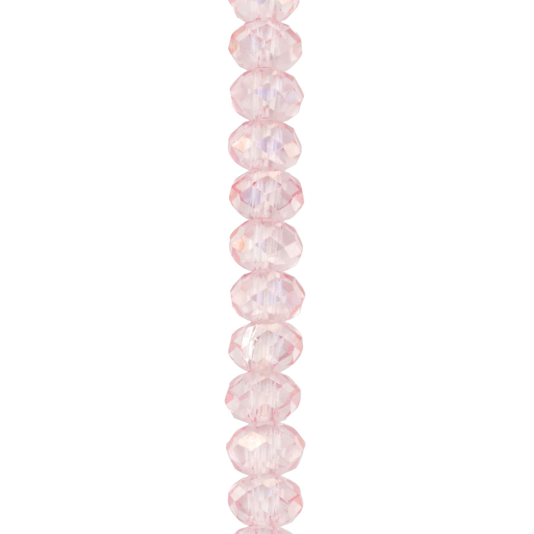 12 Pack: Pink Faceted Large Hole Glass Rondelle Beads by Bead Landing™