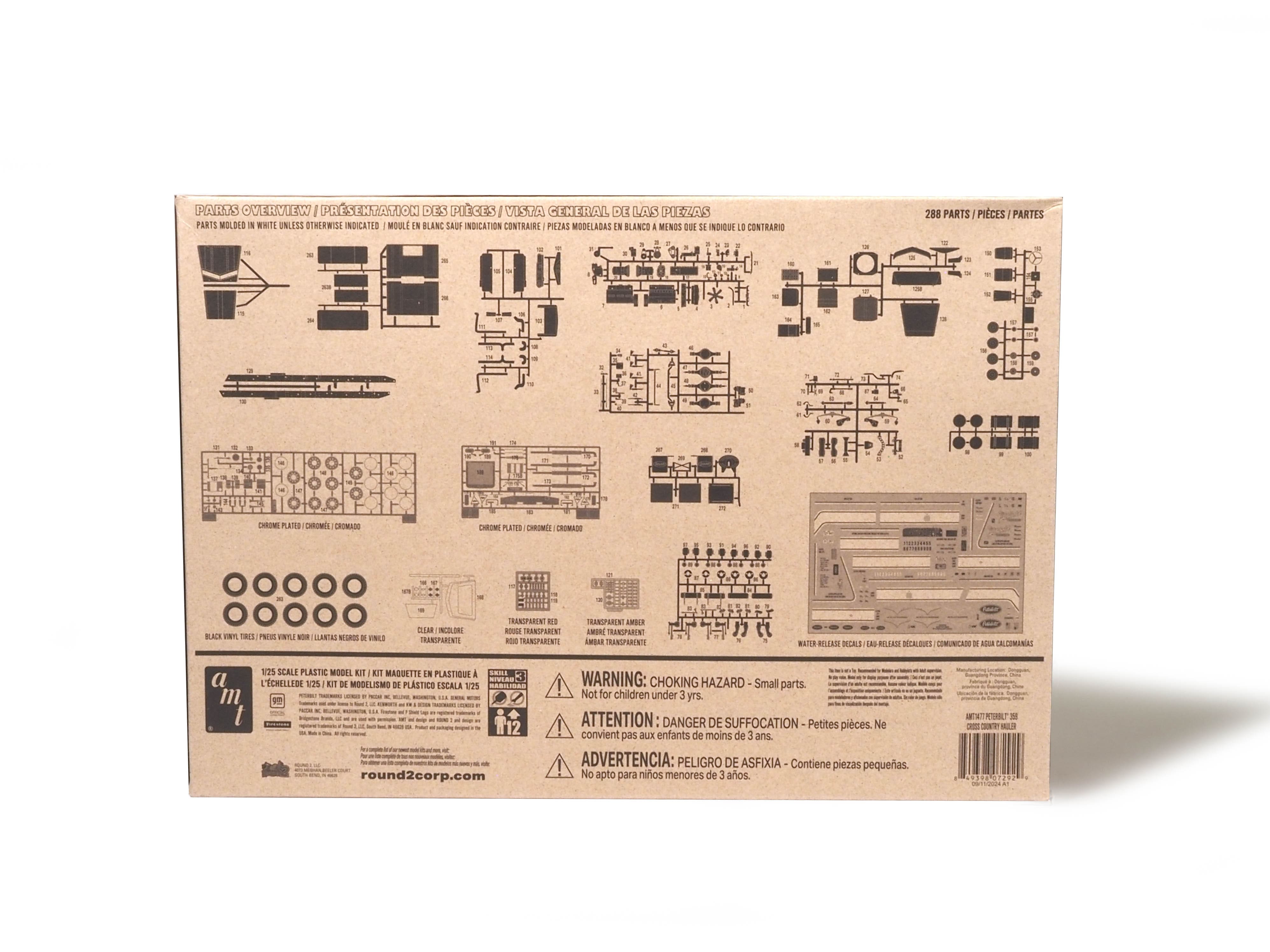AMT&#xAE; Peterbilt&#xAE; 359 Cross Country Hauler 1:25 Scale Model Kit
