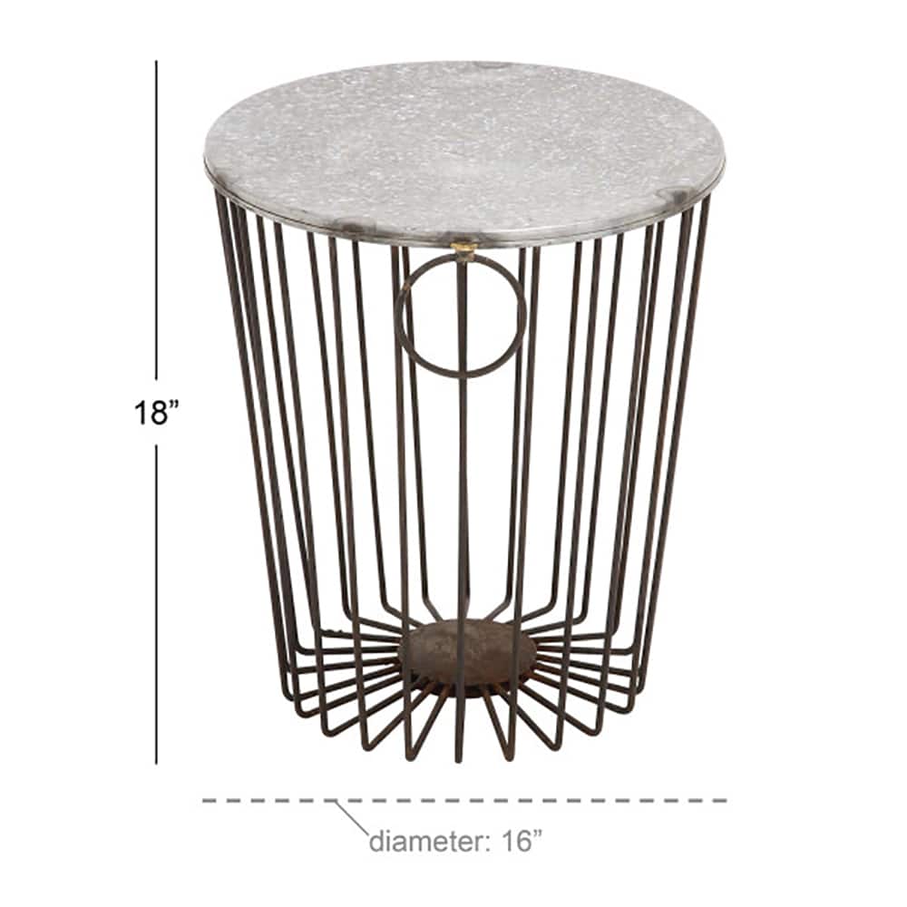 Black Metal Farmhouse Outdoor Accent Table