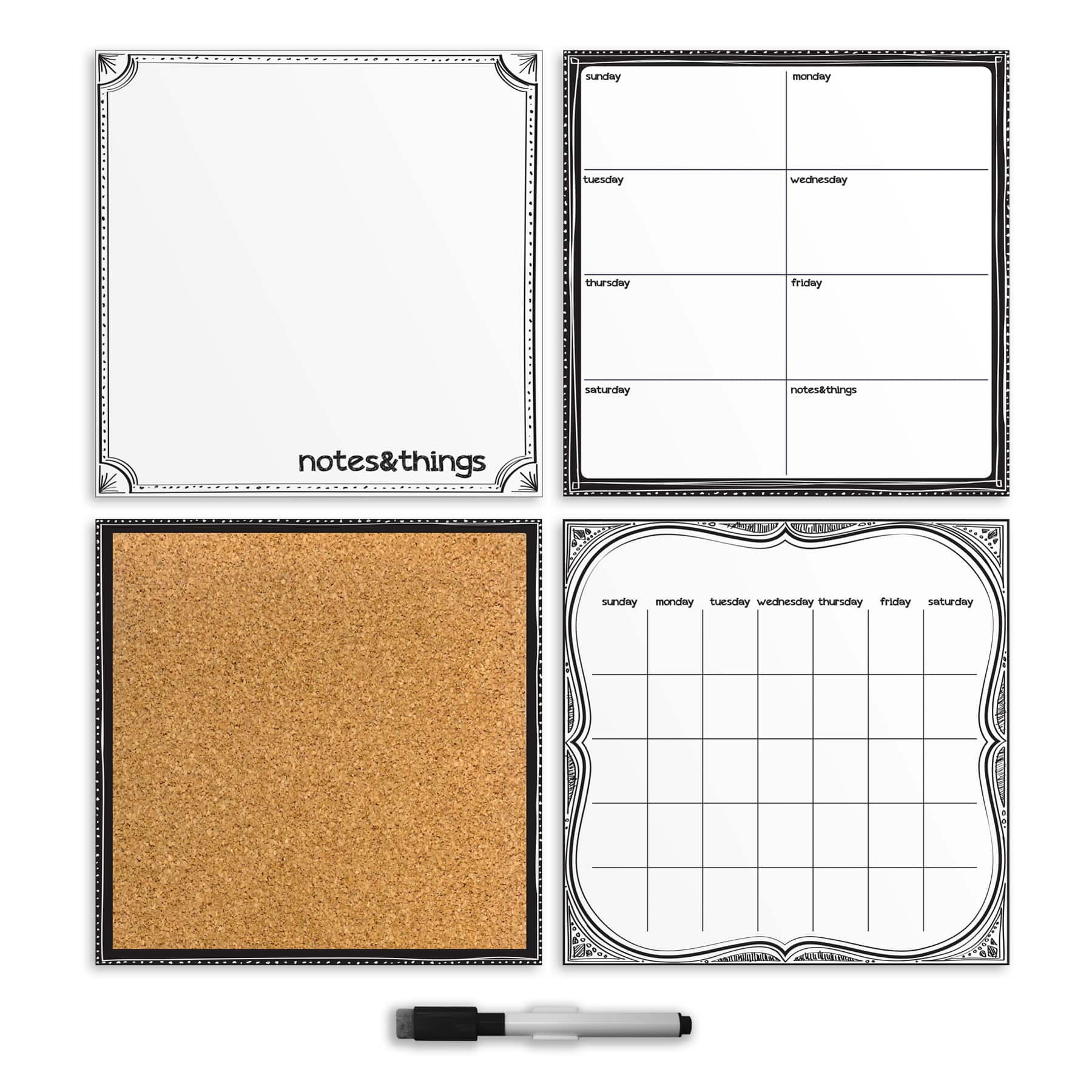 WallPops Dry Erase Calendar & Corkboard Set