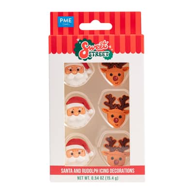 PME Cake Sweet Street® Jumbo Santa & Rudolph Icing Decorations