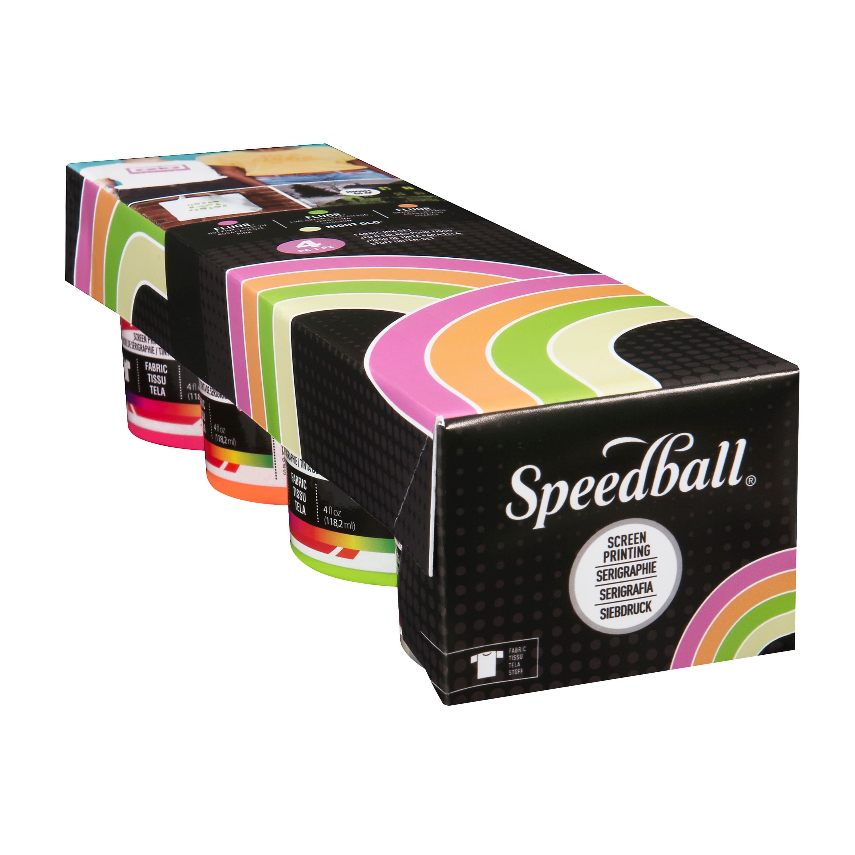 Speedball® Glo 'n Dark and Fluorescent Screen Printing Ink Set